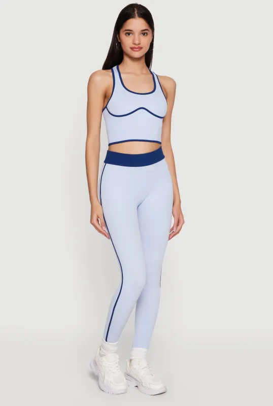 Contrast Trim Seamless Ribbed Leggings sold by Rainbow