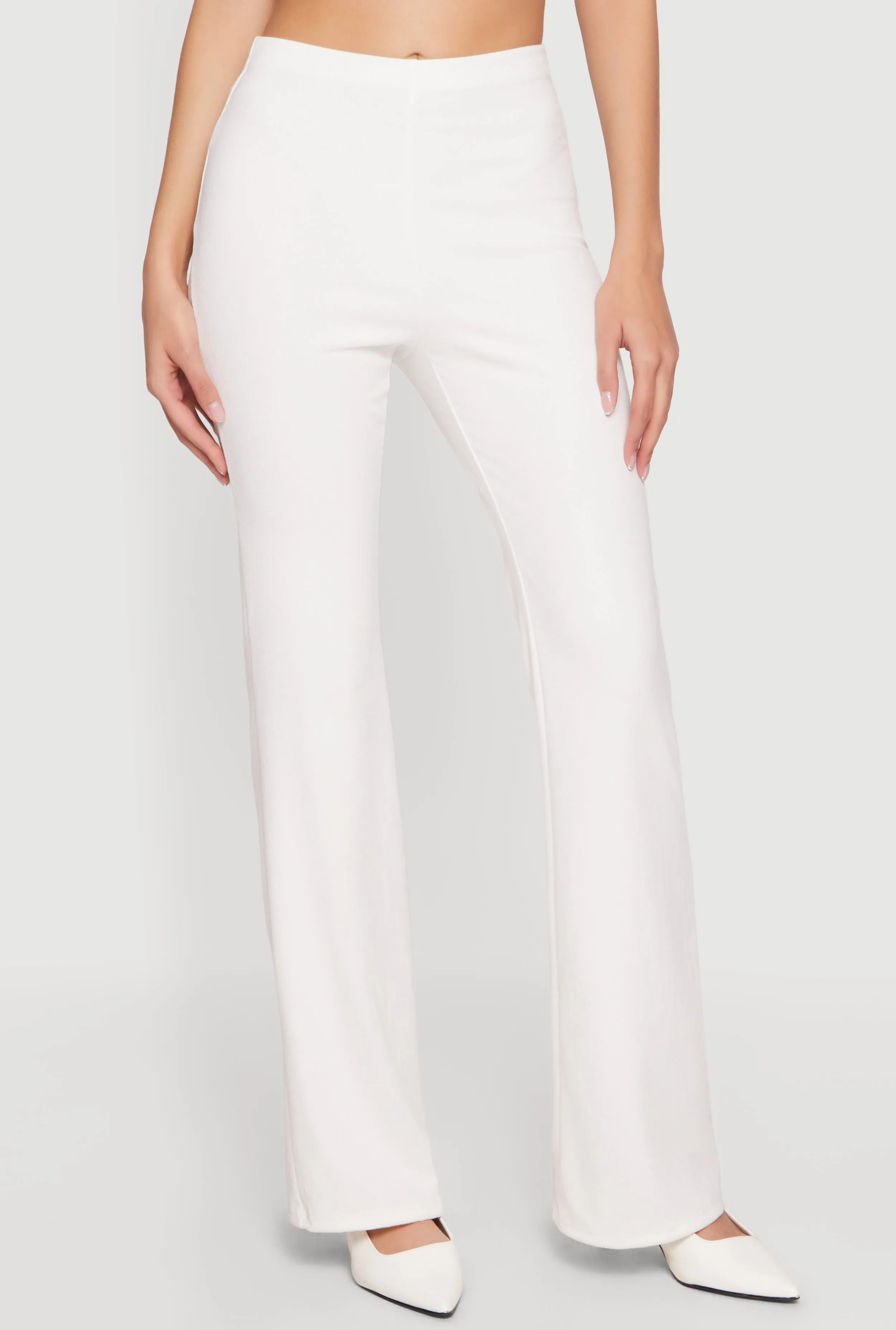 Brushed Rib Knit High Waisted Flare Pants sold by Rainbow product image thumbnail 3