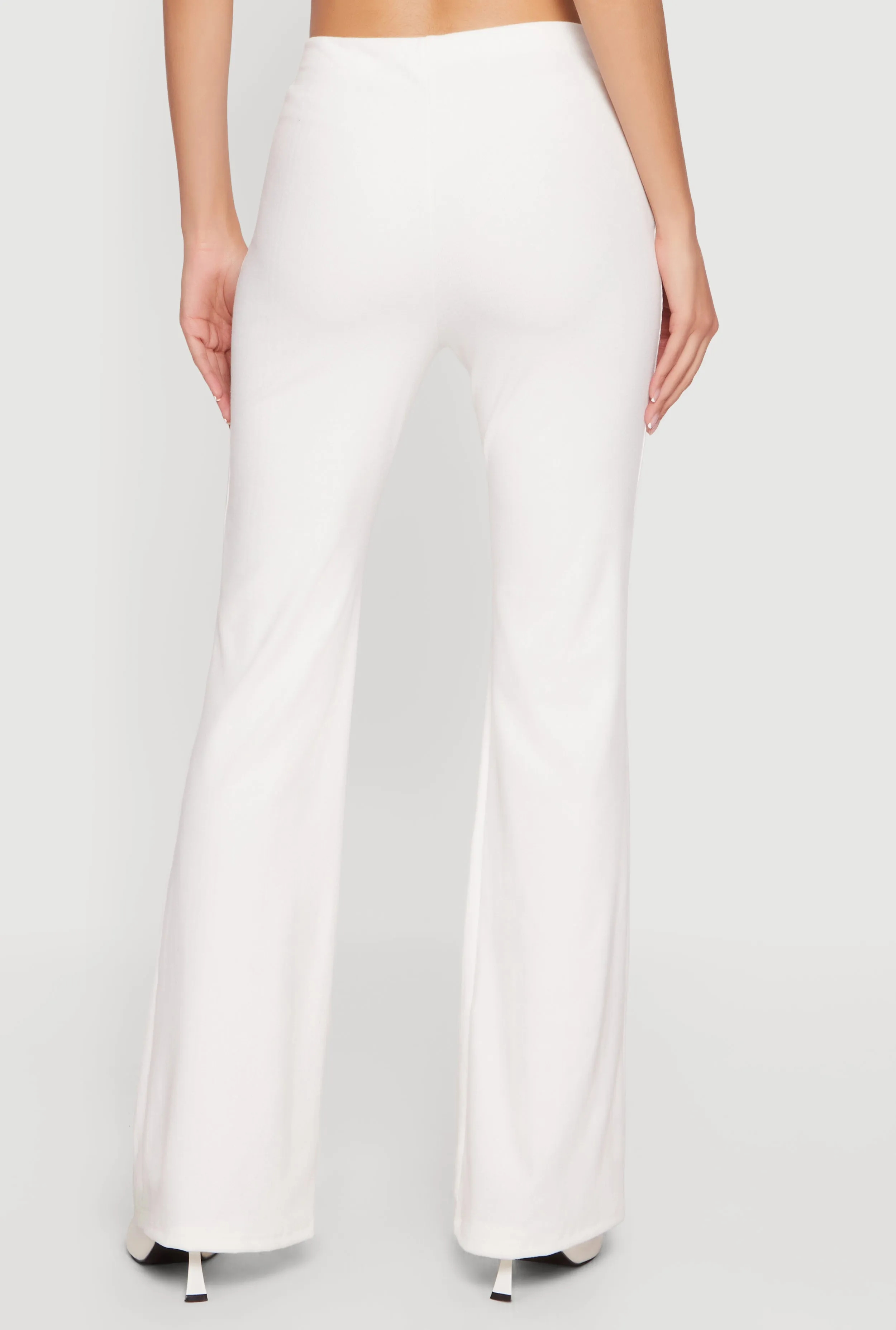 Brushed Rib Knit High Waisted Flare Pants sold by Rainbow product image thumbnail 5