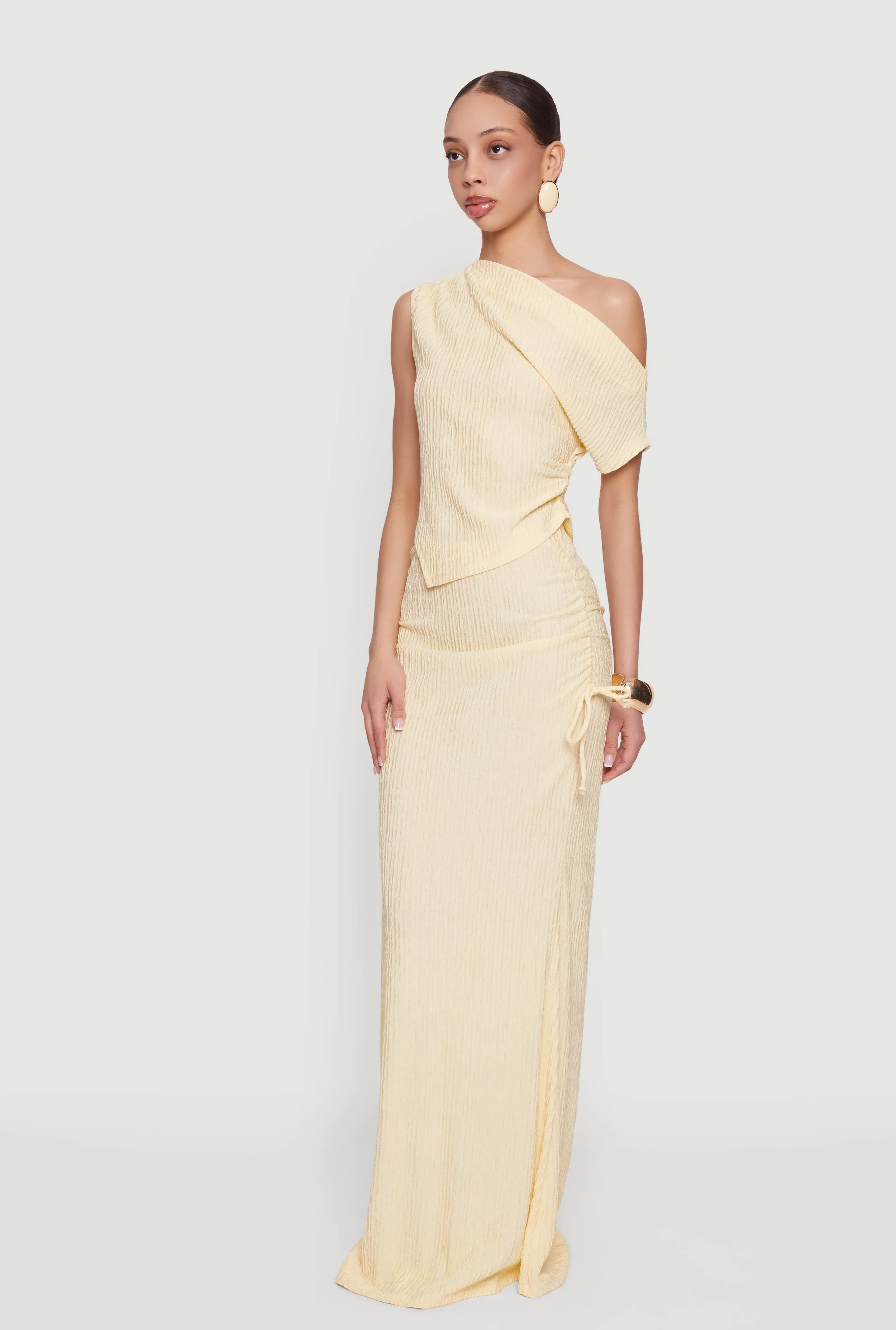 One Shoulder Side Ruched Asymmetrical Top sold by Rainbow product image thumbnail 2