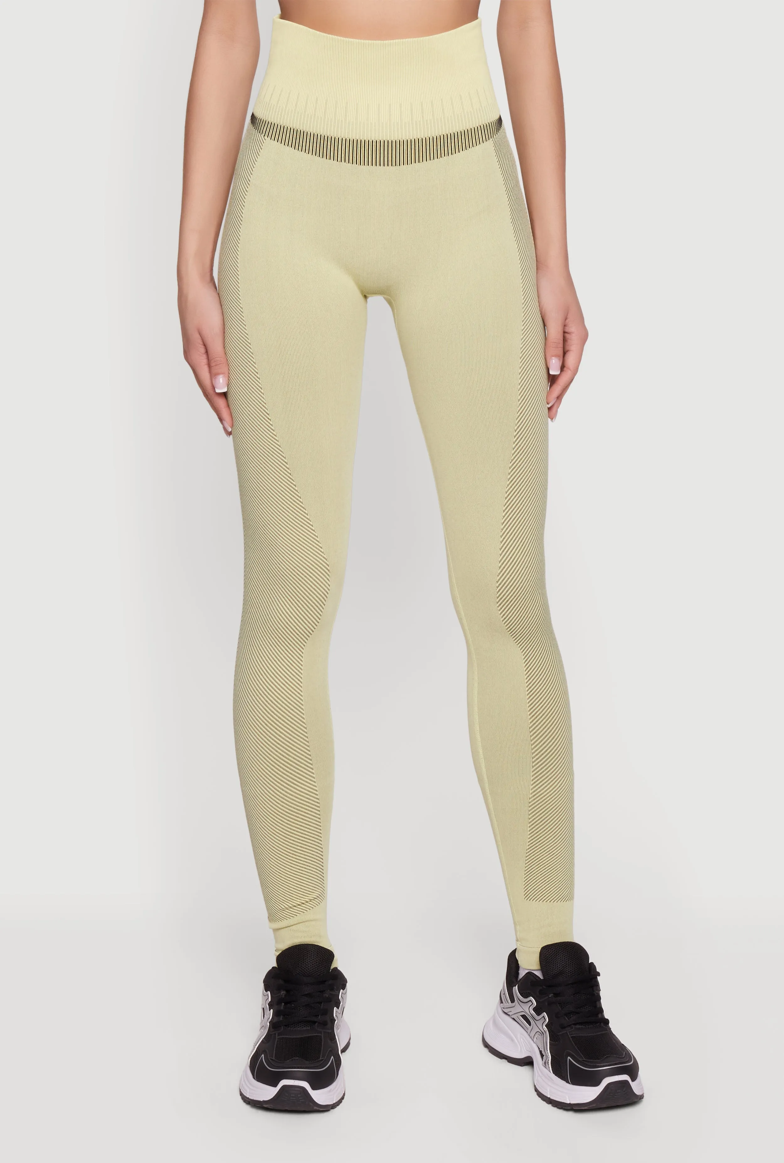 Striped Detail Seamless High Waisted Leggings sold by Rainbow product image thumbnail 3