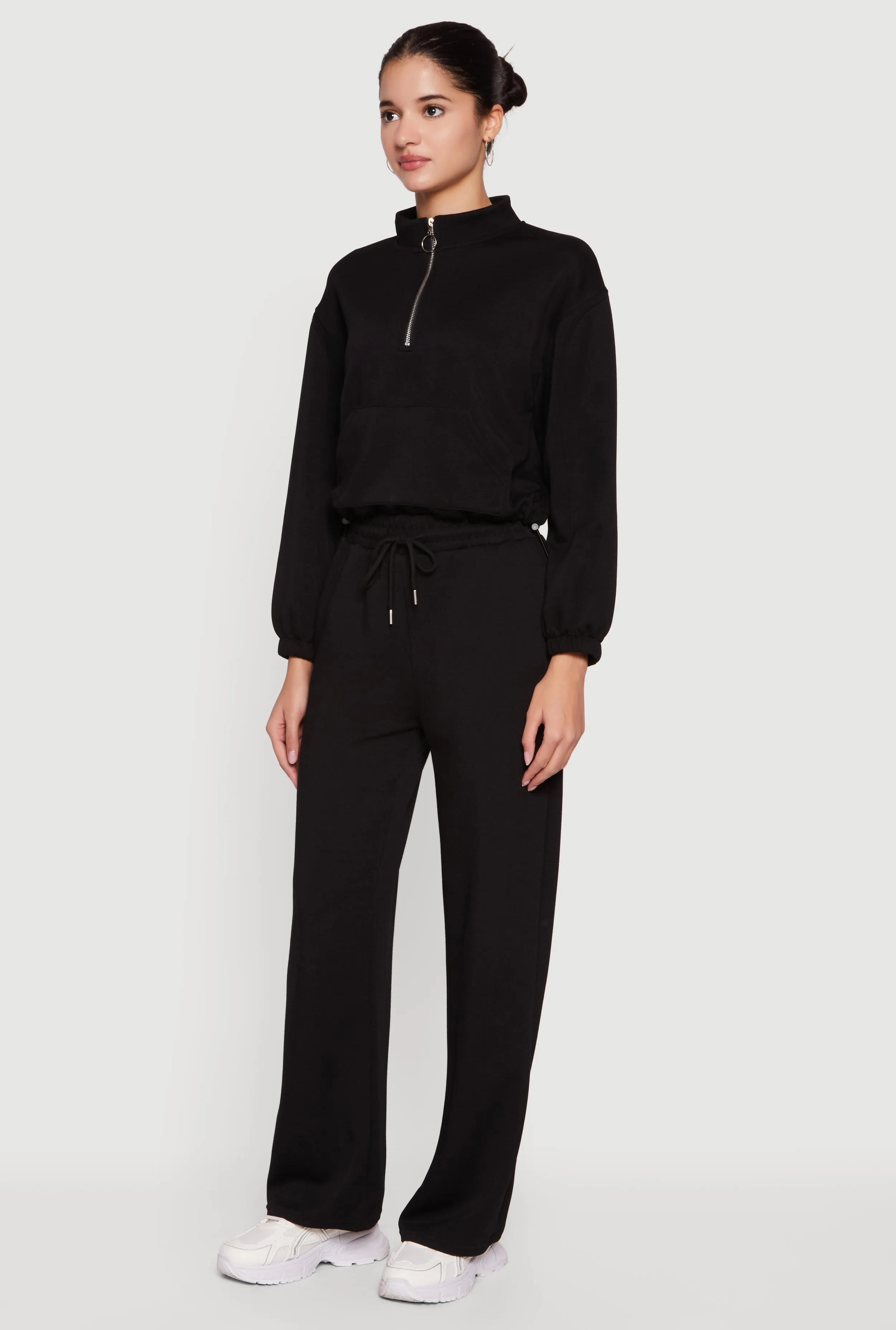 High Waisted Straight Leg Sweatpants with Drawstring Waist sold by Rainbow product image thumbnail 2