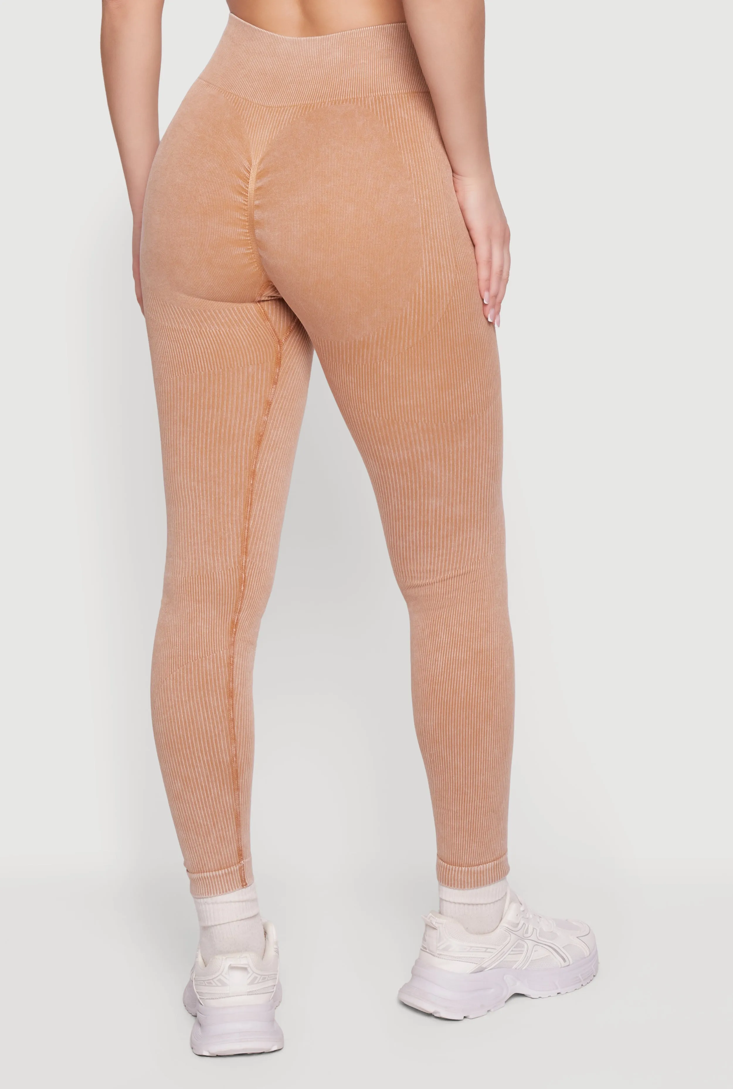 Mineral Wash Seamless Ribbed High Waisted Leggings sold by Rainbow product image thumbnail 5