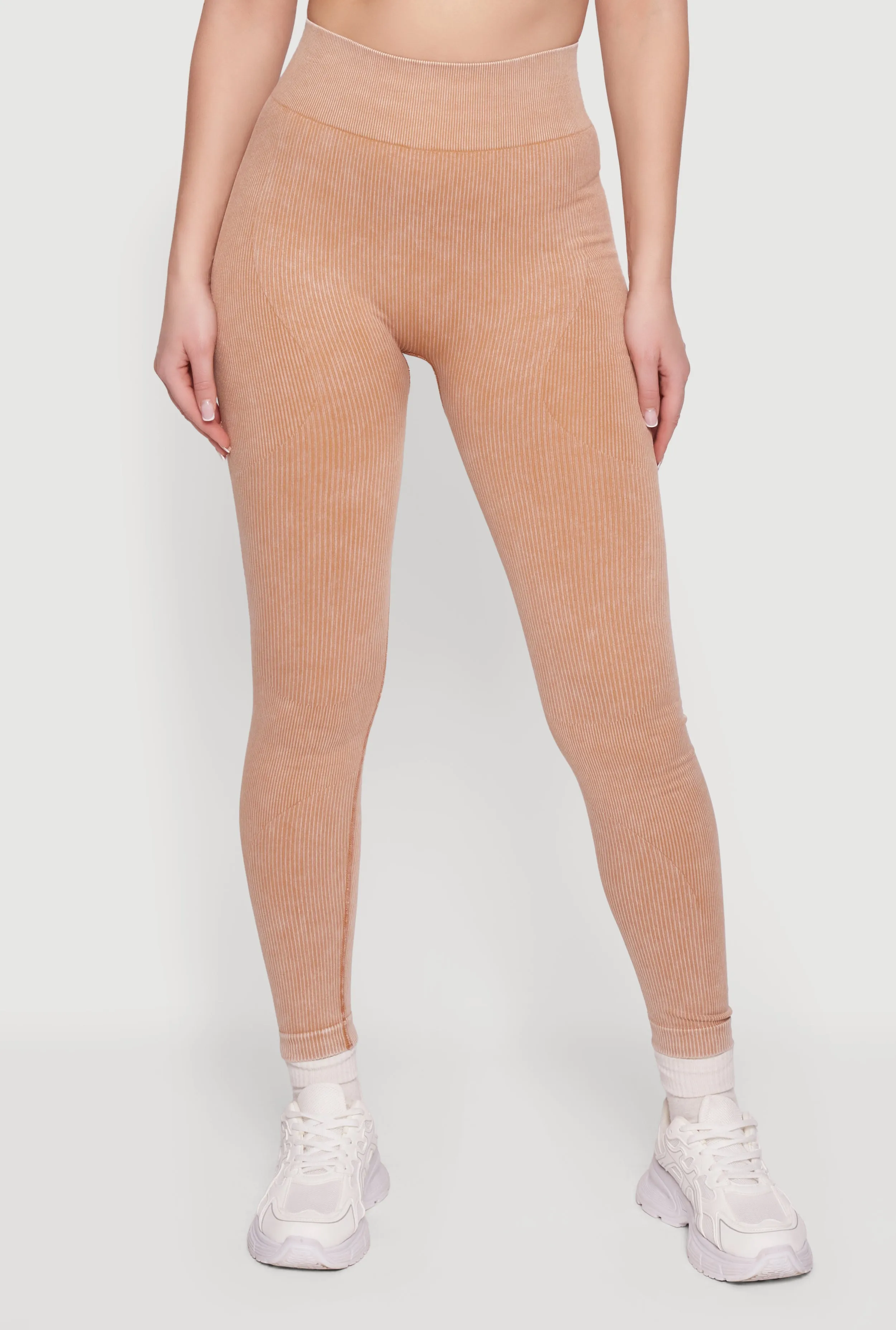 Mineral Wash Seamless Ribbed High Waisted Leggings sold by Rainbow product image thumbnail 3