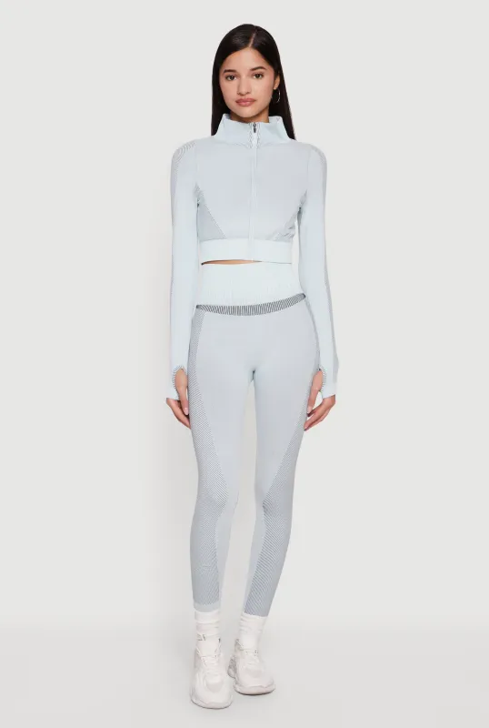 Striped Detail Seamless High Waisted Leggings sold by Rainbow