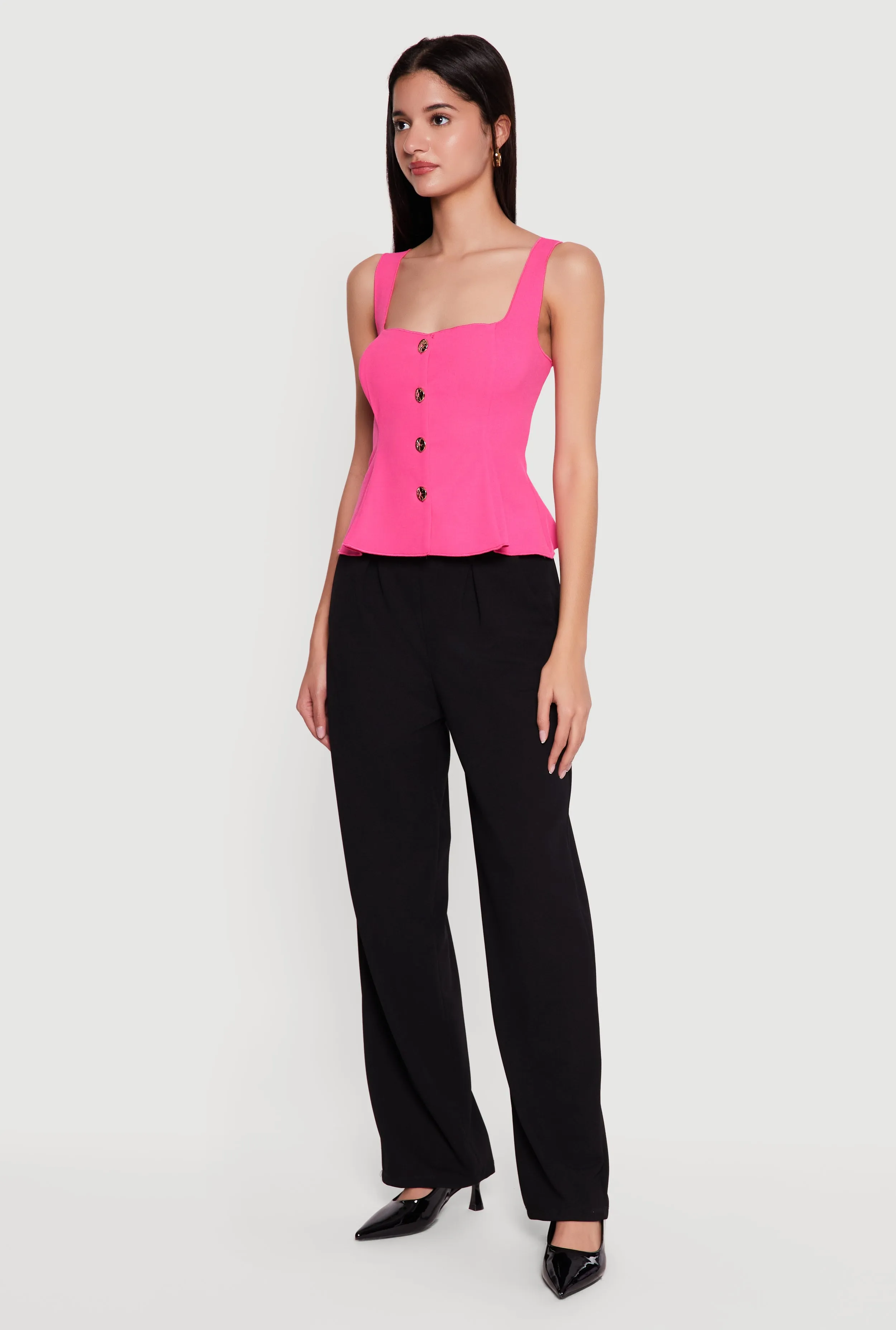 Sleeveless Button Front Peplum Top sold by Rainbow product image thumbnail 3