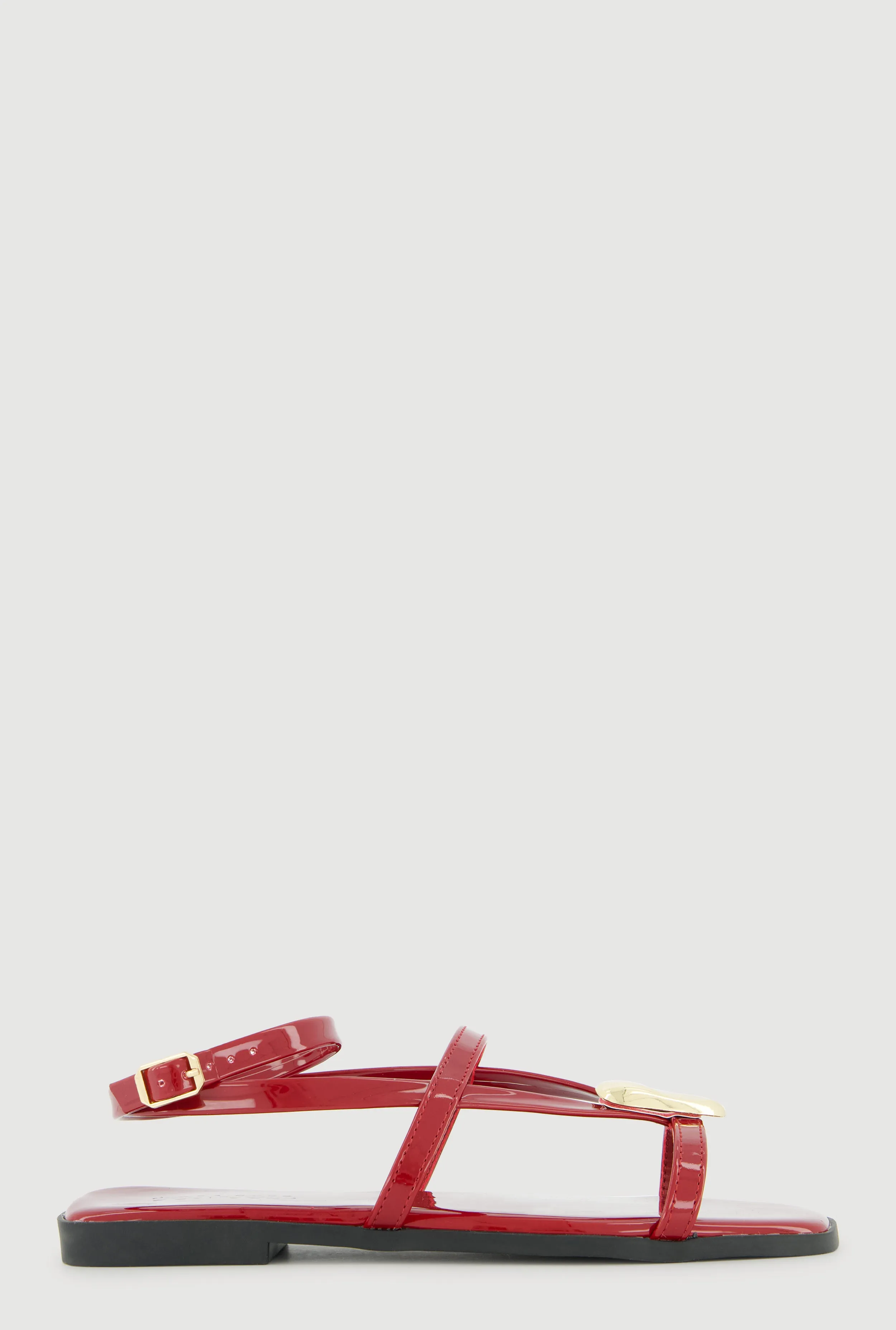 Faux Leather Metallic Detail Open Toe Sandals sold by Rainbow product image thumbnail 2