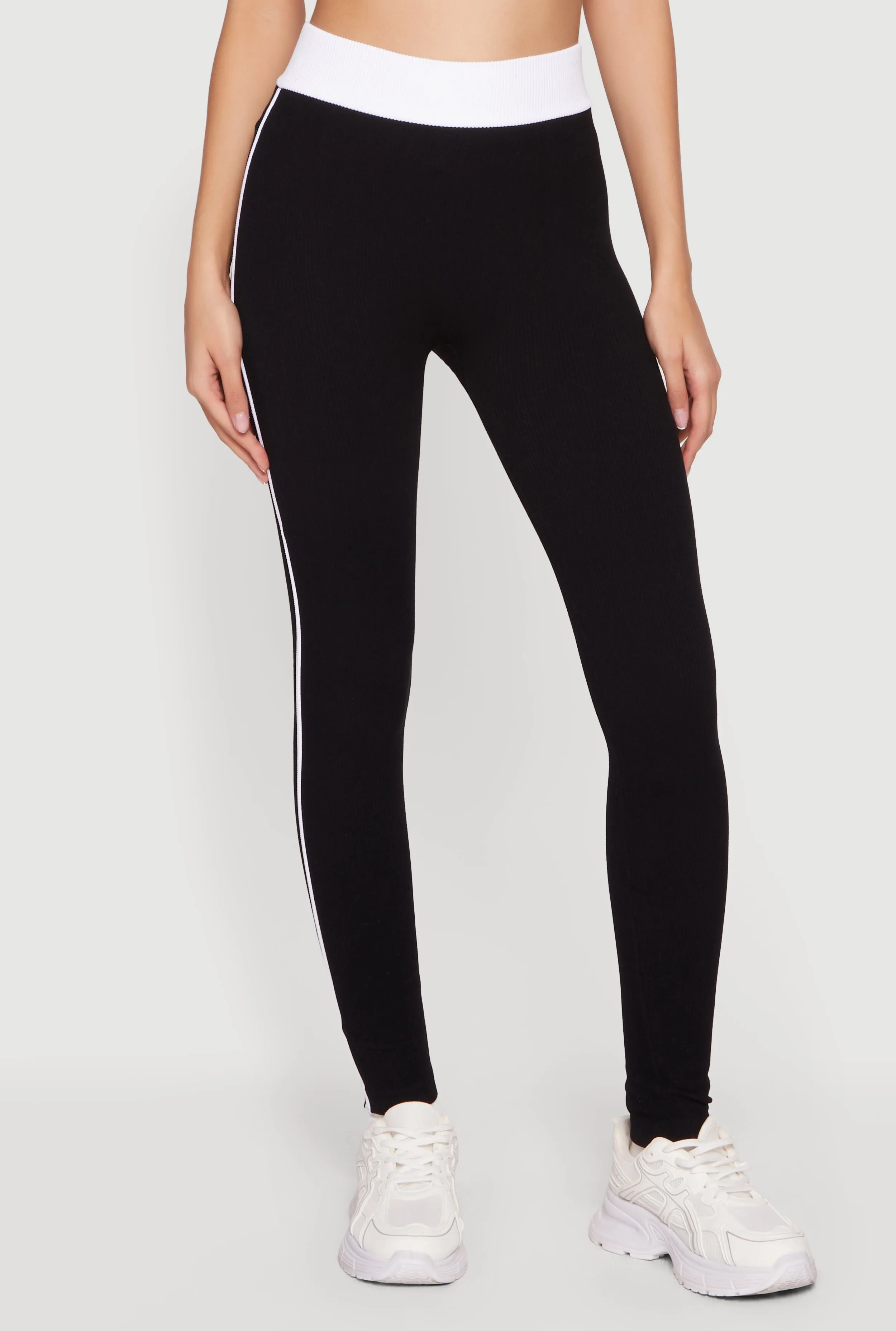 Contrast Trim Seamless Ribbed Leggings sold by Rainbow product image thumbnail 3
