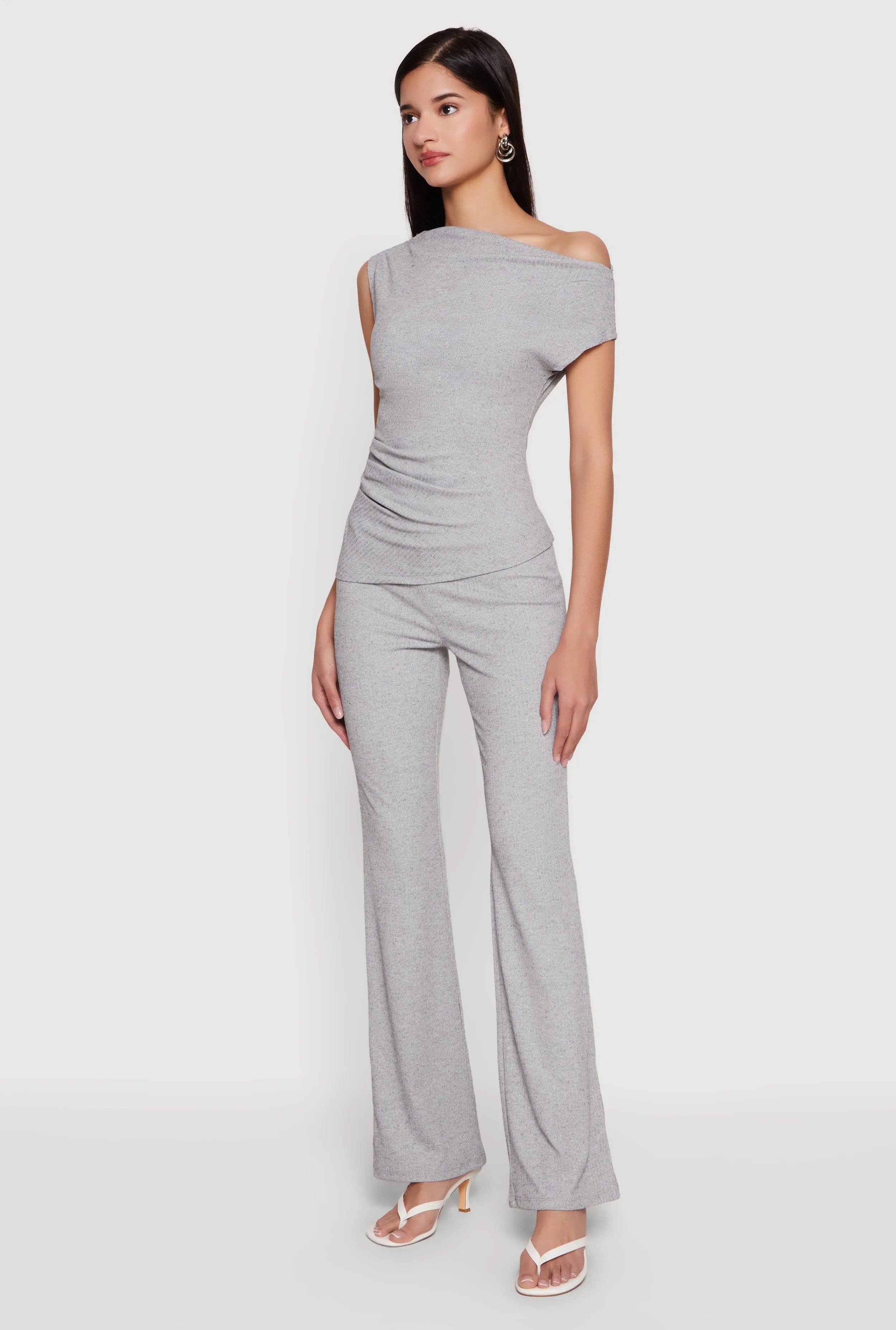 Ribbed Knit Straight Leg Pull On Pants sold by Rainbow product image thumbnail 2