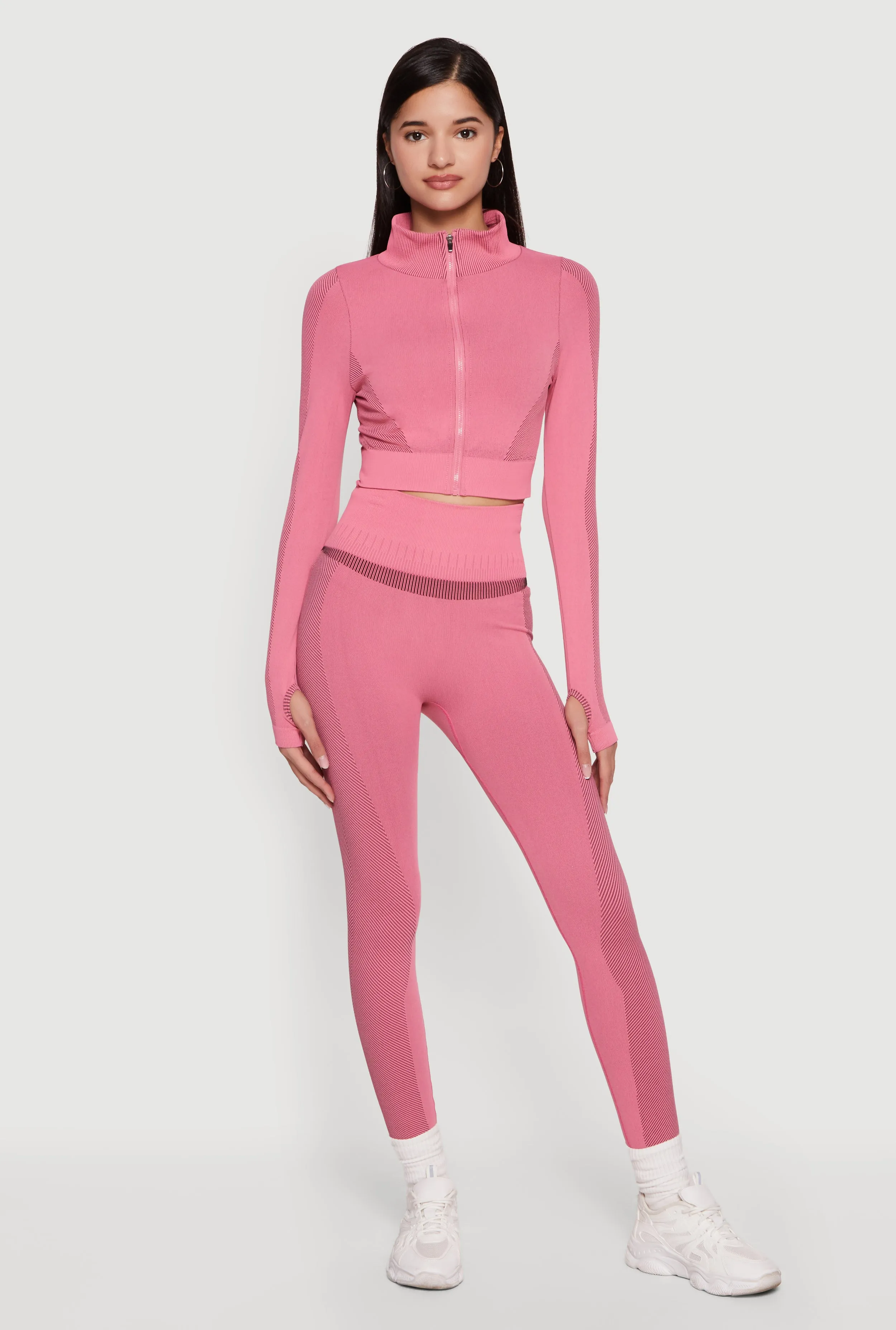 Striped Detail Seamless High Waisted Leggings sold by Rainbow