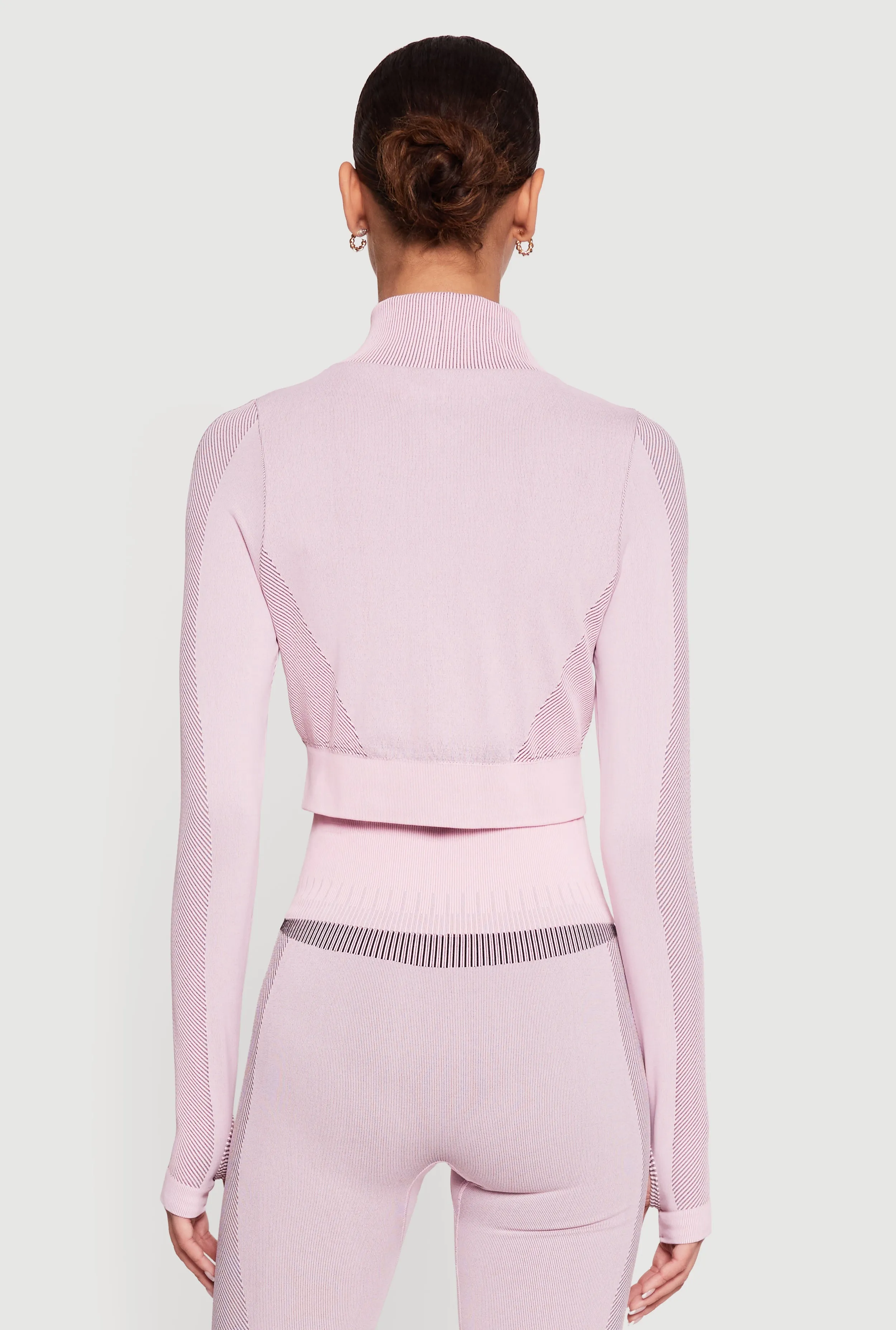 Striped Detail Seamless Cropped Active Jacket sold by Rainbow product image thumbnail 5