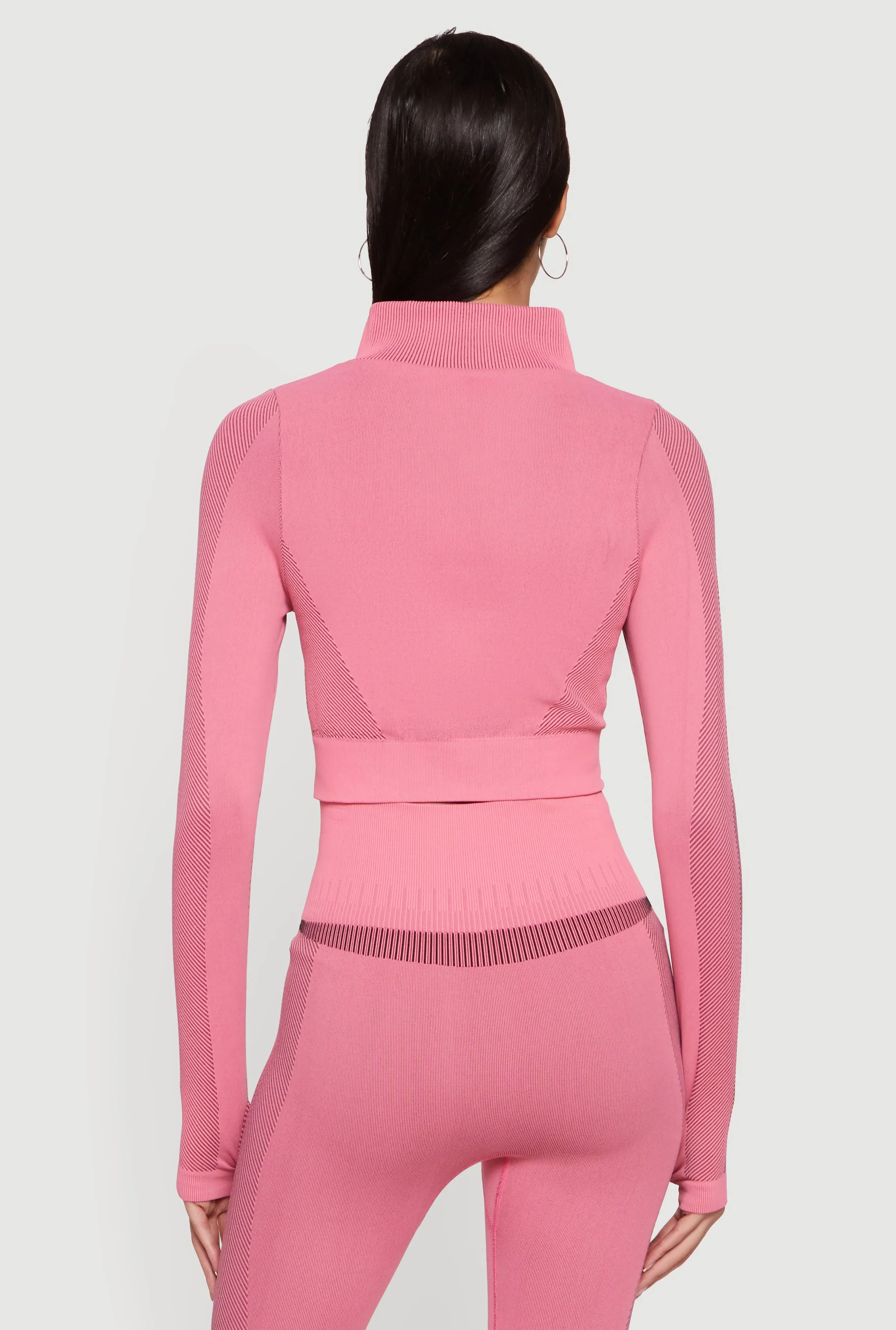 Striped Detail Seamless Cropped Active Jacket sold by Rainbow product image thumbnail 5