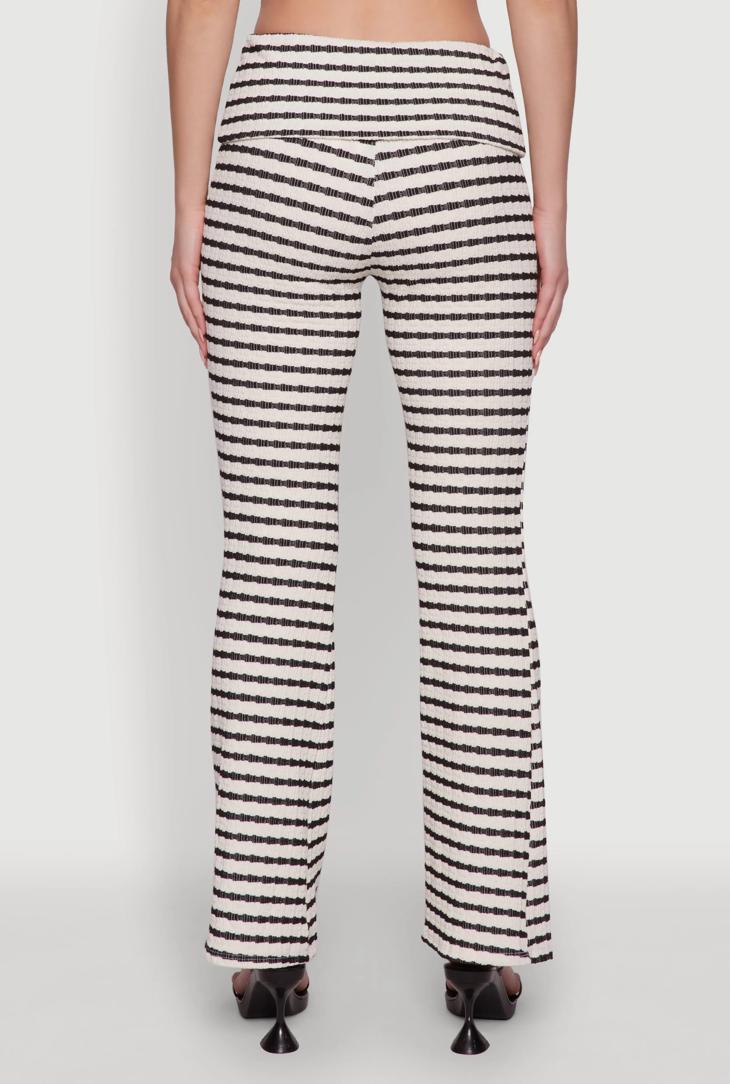 Trendy Fold Over Striped Bootcut Pants sold by Rainbow product image thumbnail 5