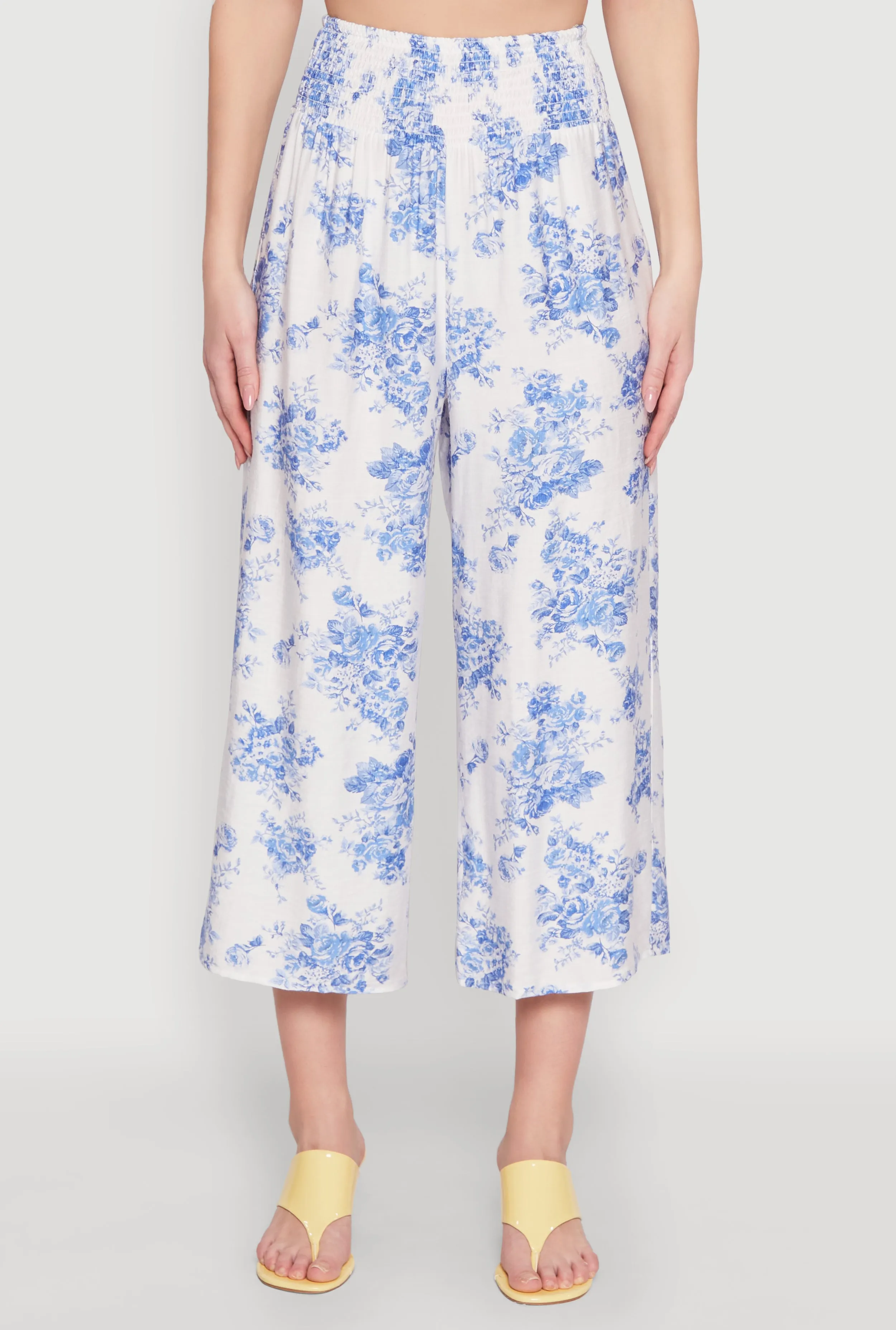 Floral Print Smocked Waist Cropped Pants sold by Rainbow product image thumbnail 3