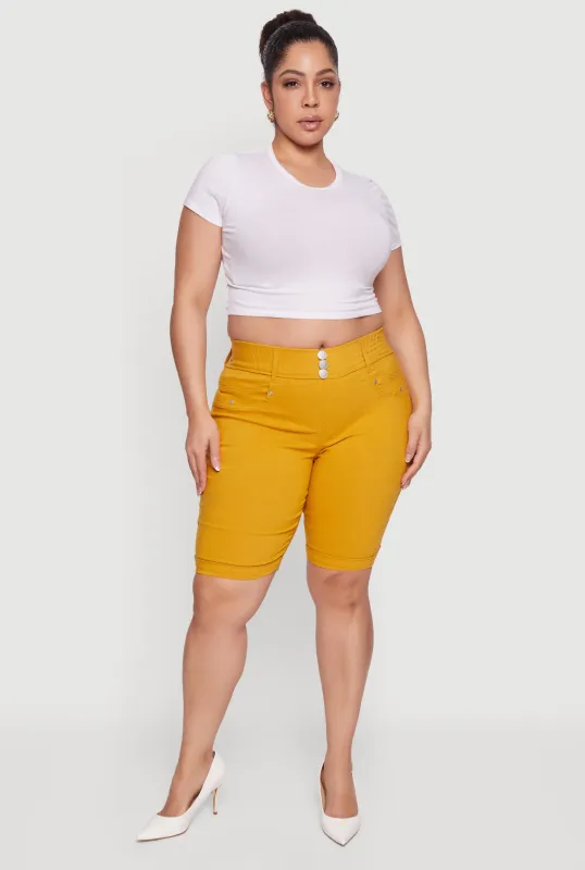 Plus Size Hyper Stretch Pull On Bermuda Shorts sold by Rainbow