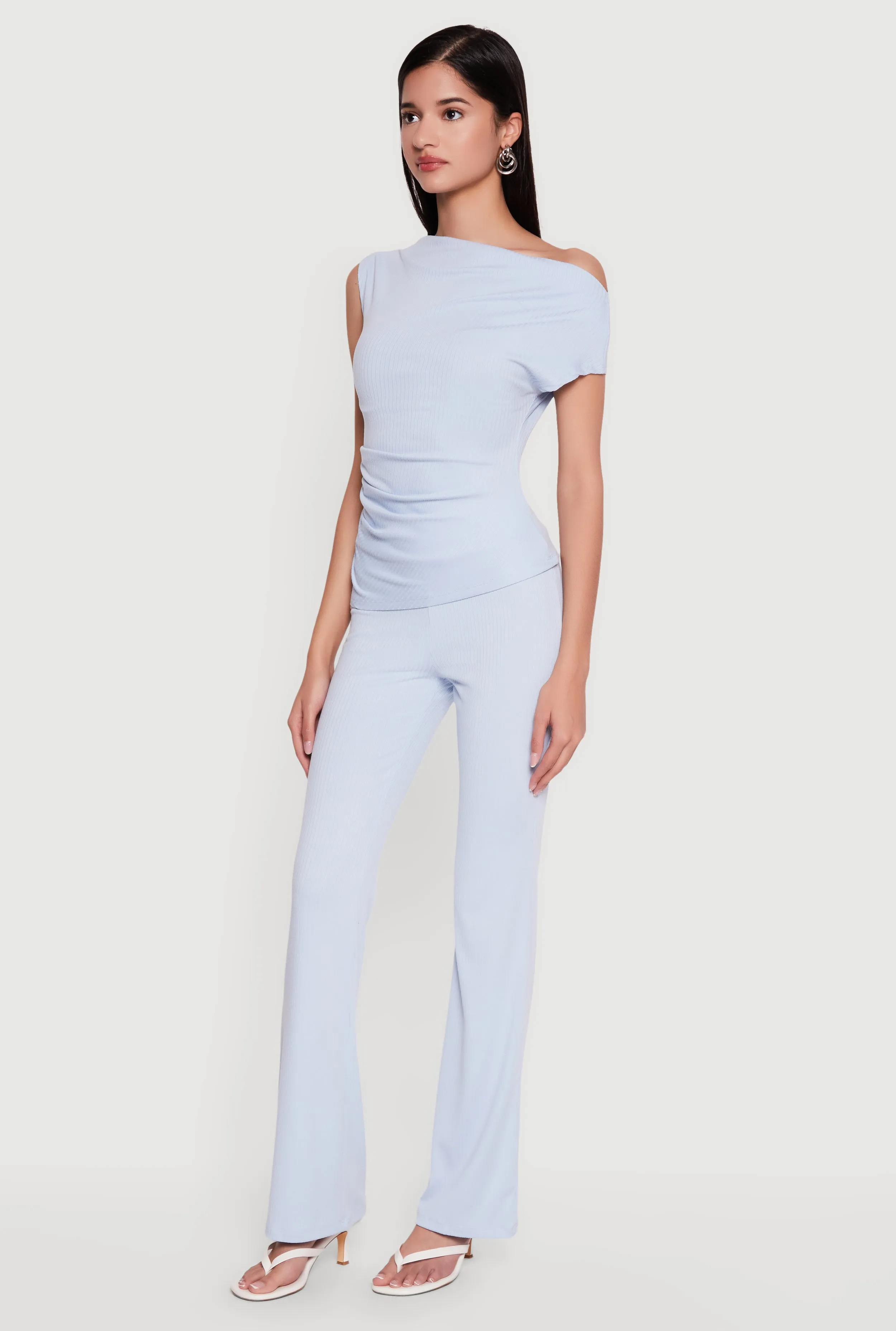 Ribbed Knit Straight Leg Pull On Pants sold by Rainbow product image thumbnail 2