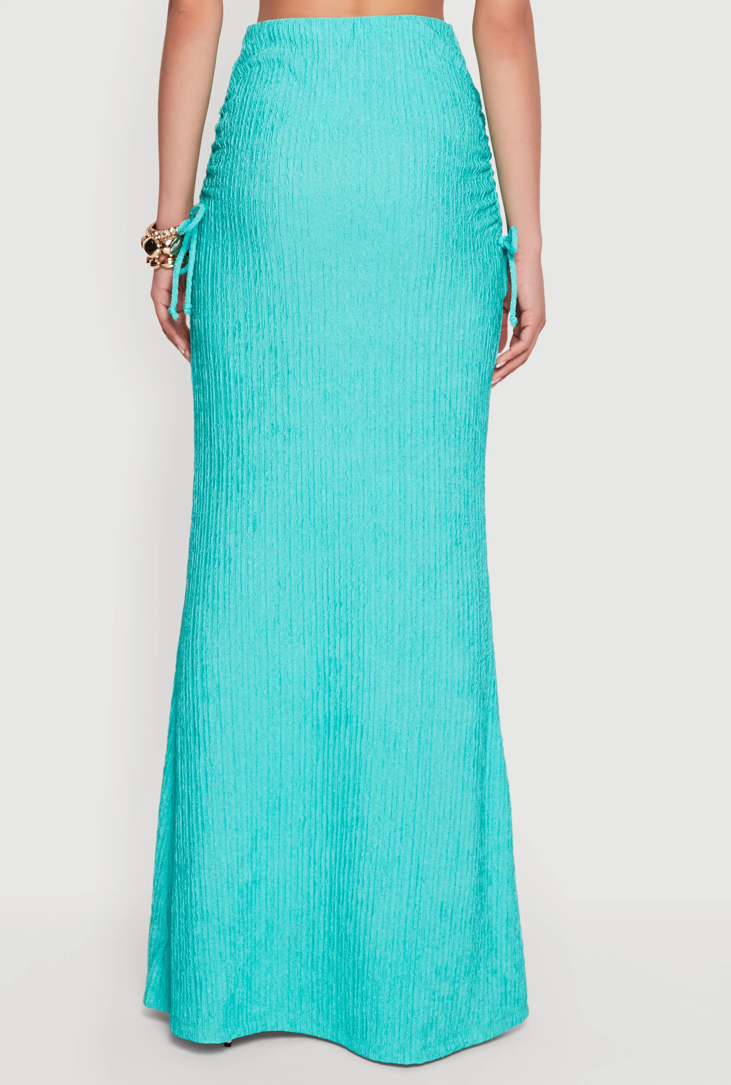 High Waisted Side Ruched Mermaid Maxi Skirt sold by Rainbow product image thumbnail 5