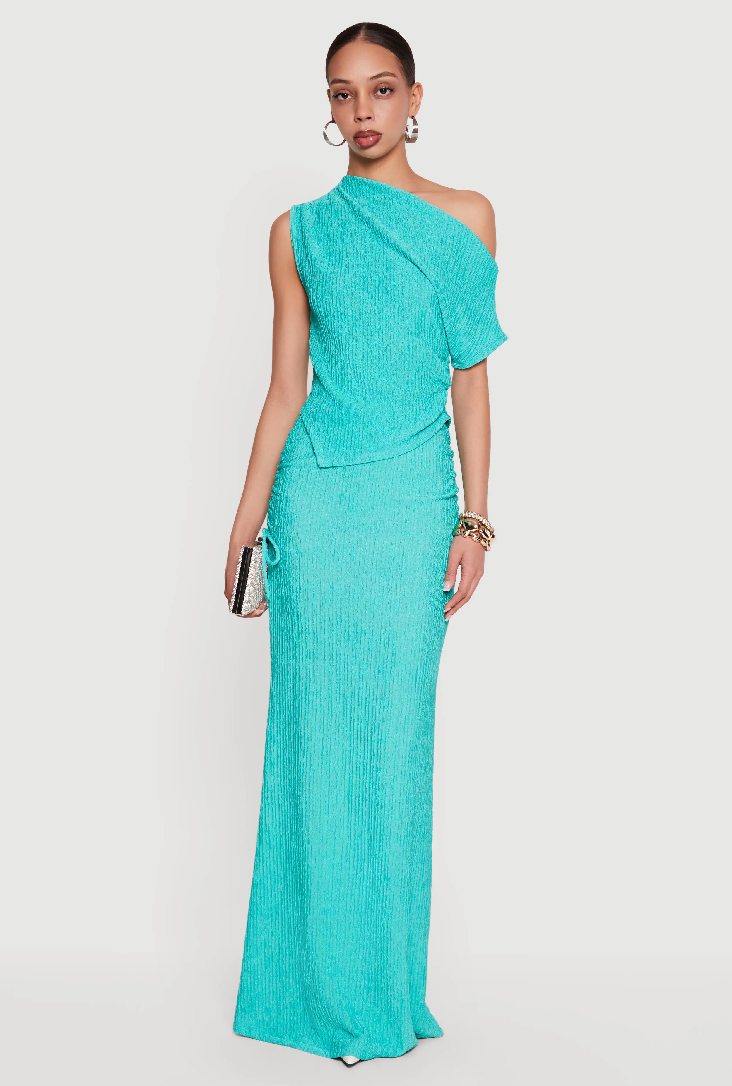 One Shoulder Side Ruched Asymmetrical Top sold by Rainbow product image thumbnail 2