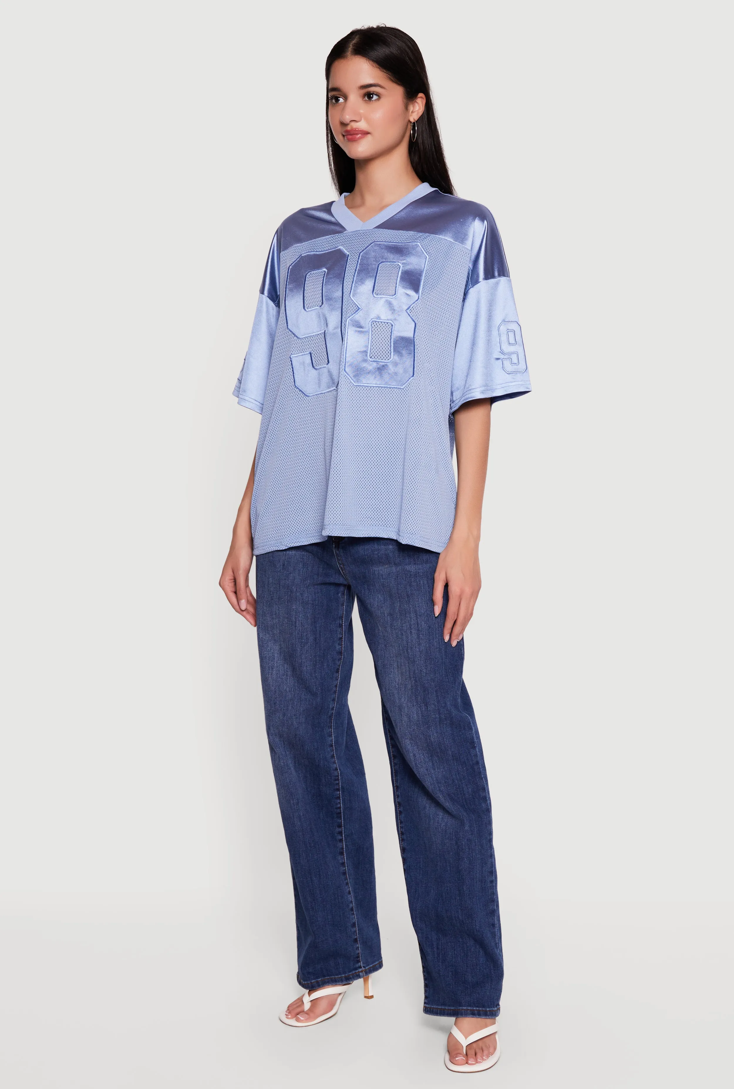 Satin Embroidered Patch Graphic Football Jersey sold by Rainbow product image thumbnail 3