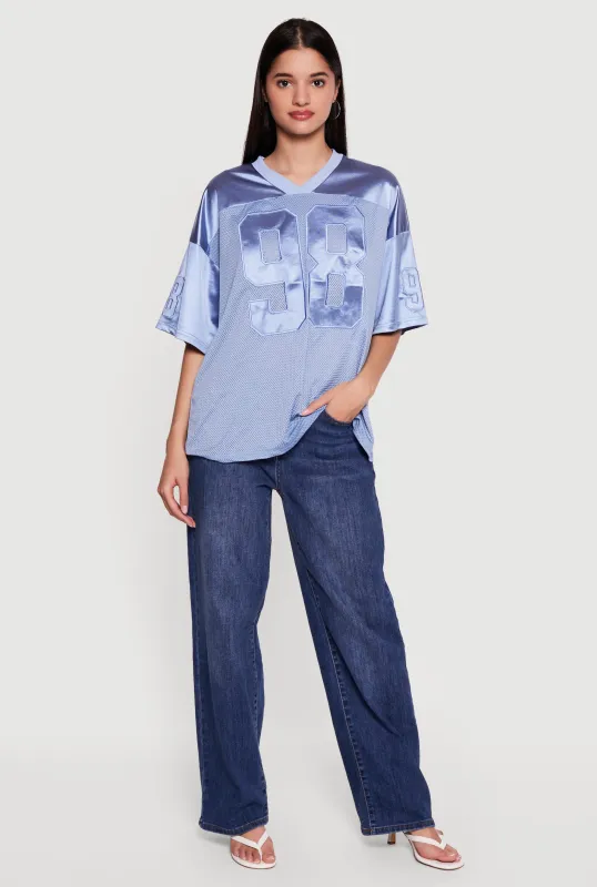 Satin Embroidered Patch Graphic Football Jersey sold by Rainbow