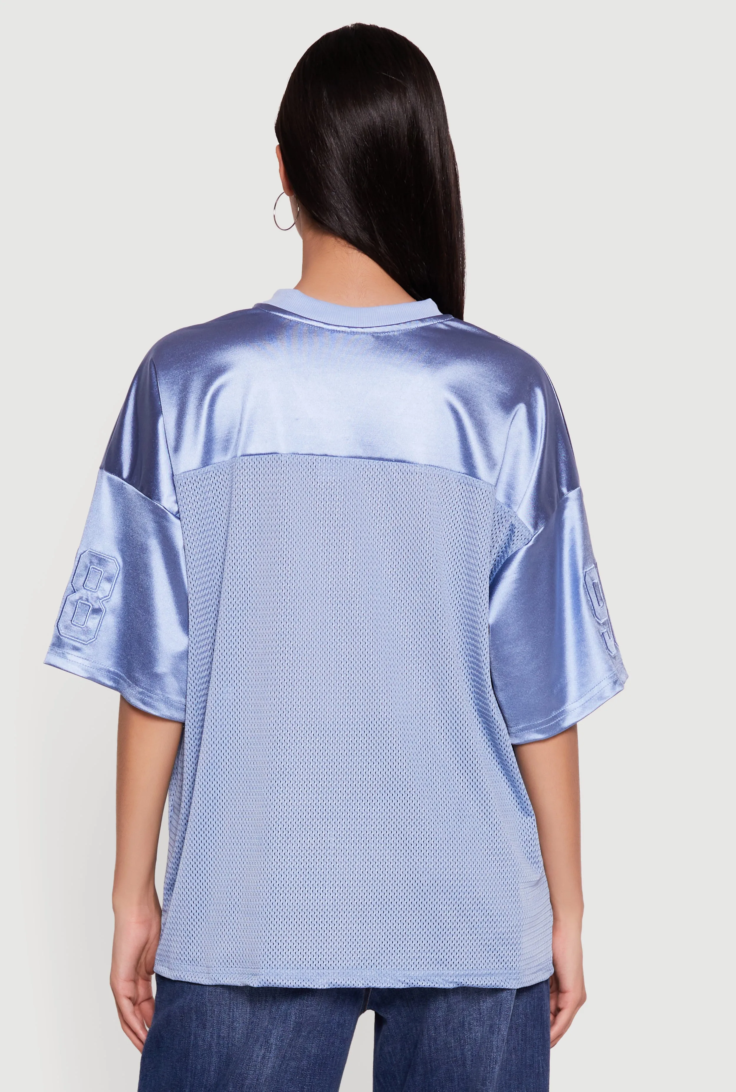 Satin Embroidered Patch Graphic Football Jersey sold by Rainbow product image thumbnail 5