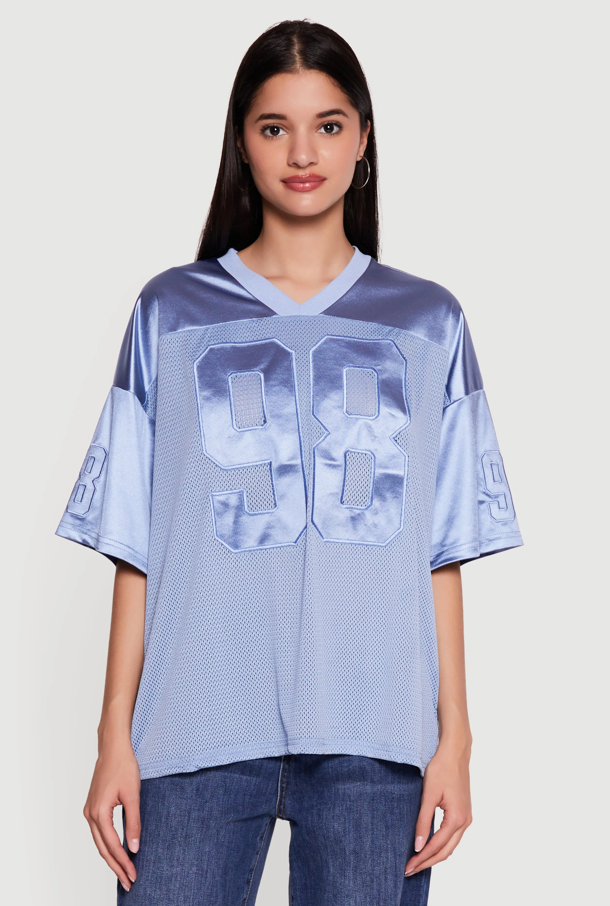 Satin Embroidered Patch Graphic Football Jersey sold by Rainbow product image thumbnail 2