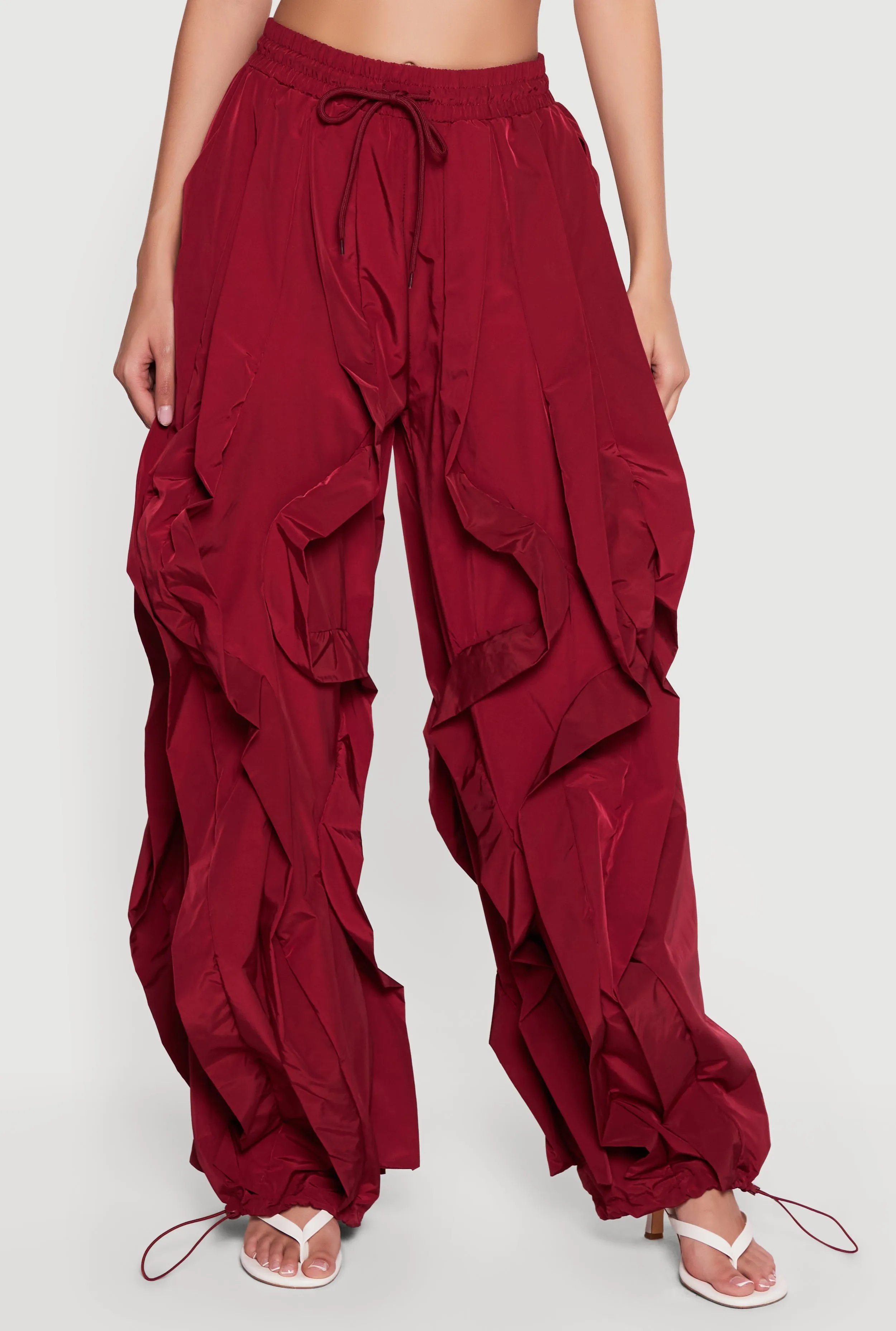 Drawstring Waist Ruffle Parachute Pants sold by Rainbow product image thumbnail 3