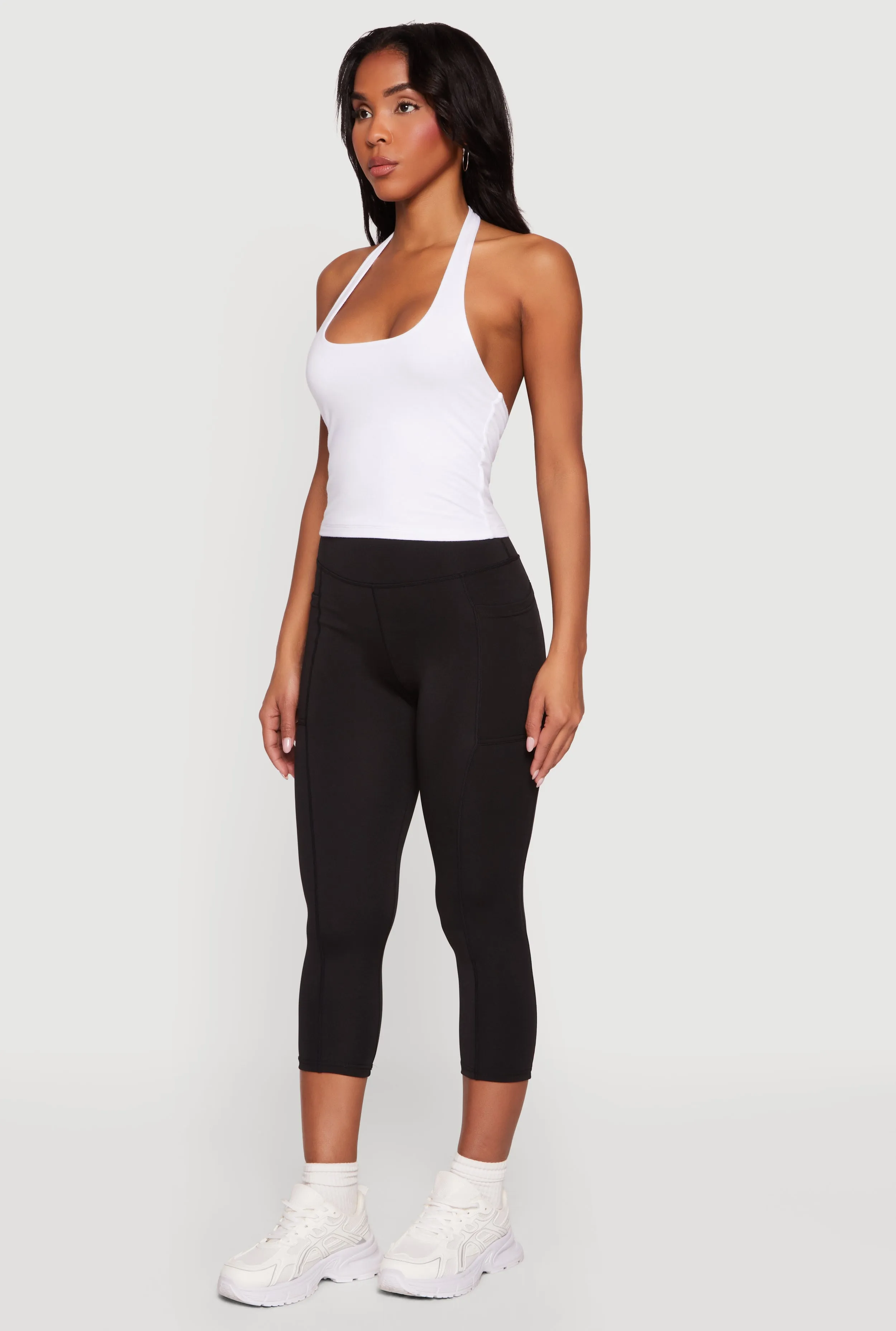 High Waisted Side Pocket Capri Leggings sold by Rainbow product image thumbnail 2