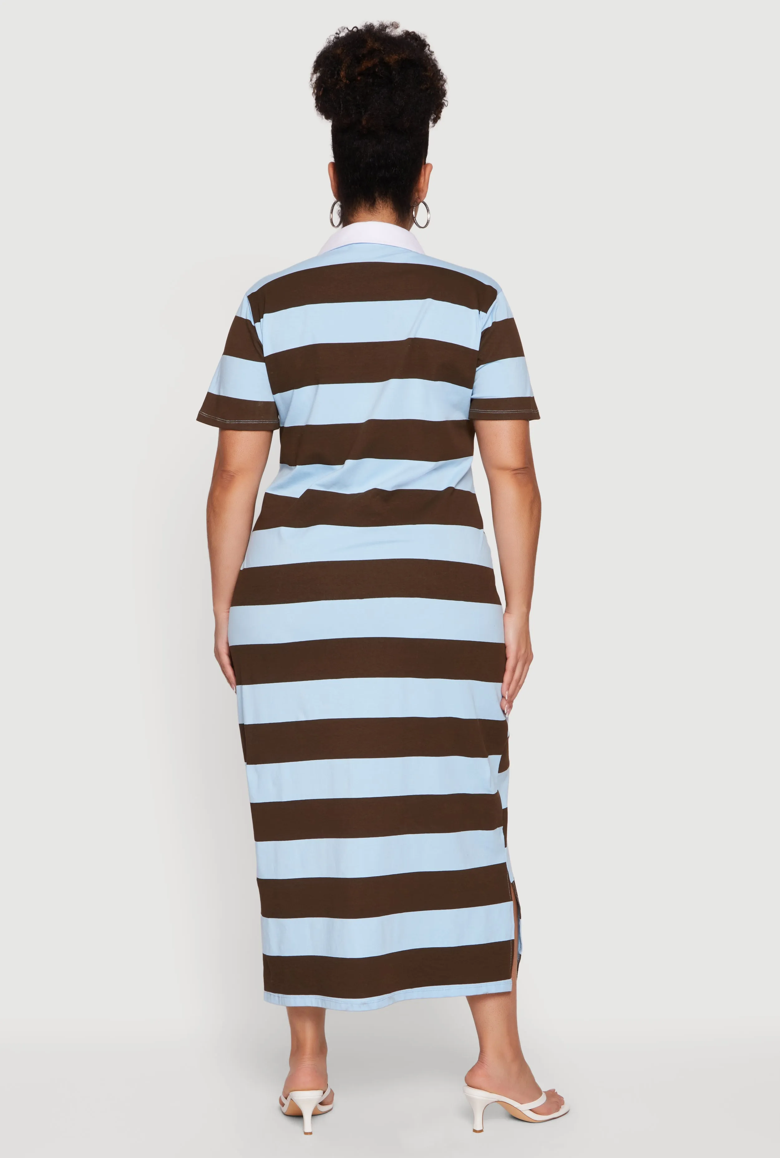Plus Size Striped Polo Midi Dress sold by Rainbow product image thumbnail 3