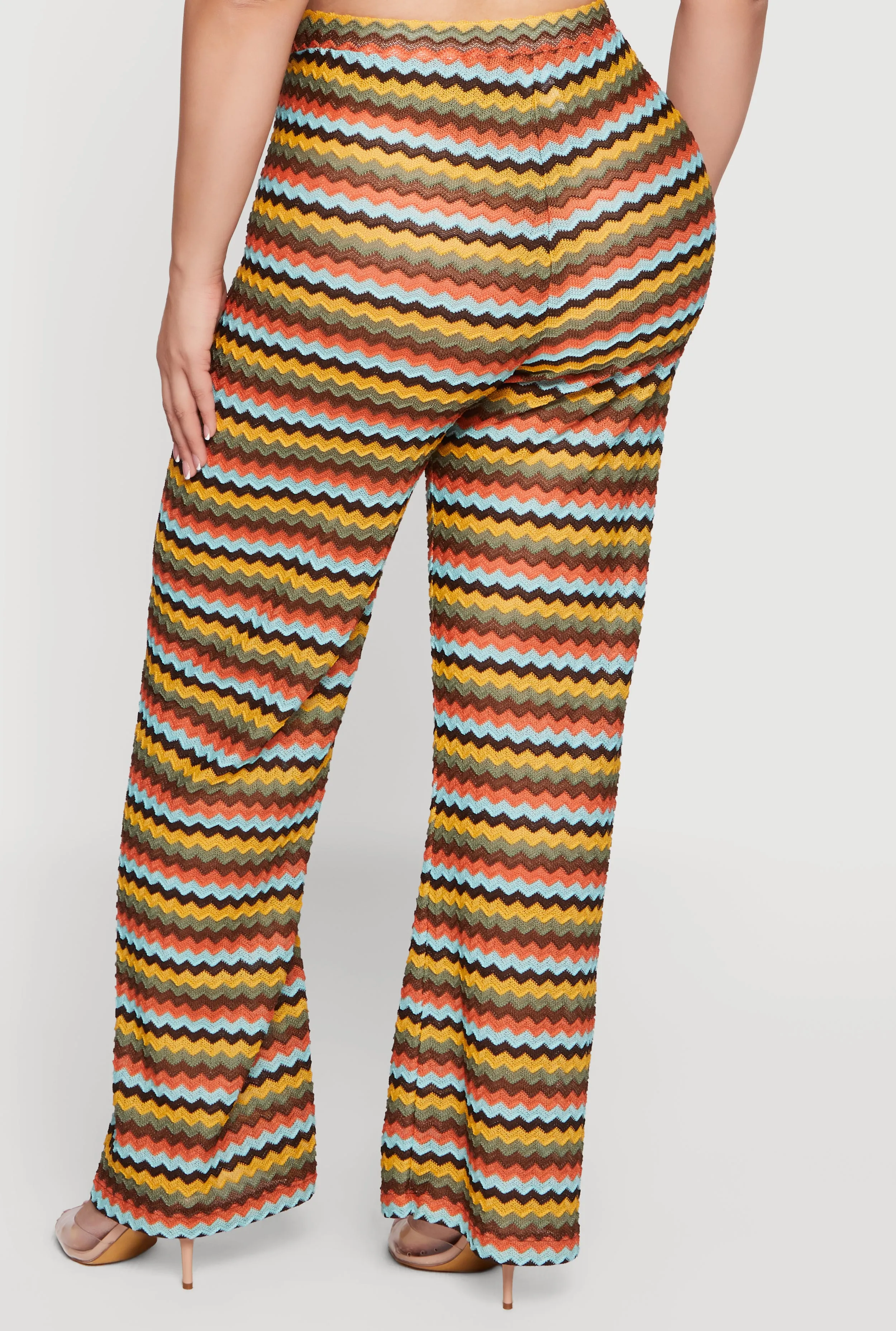 Plus Size Chevron Striped High Waisted Pull On Pants sold by Rainbow product image thumbnail 5