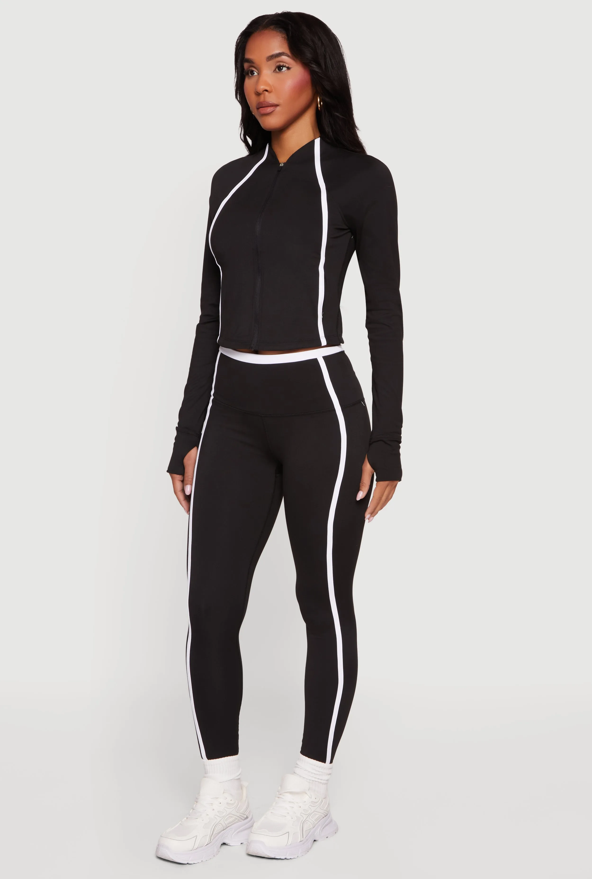 Contrast Trim Pipping Detail High Waisted Leggings sold by Rainbow product image thumbnail 2