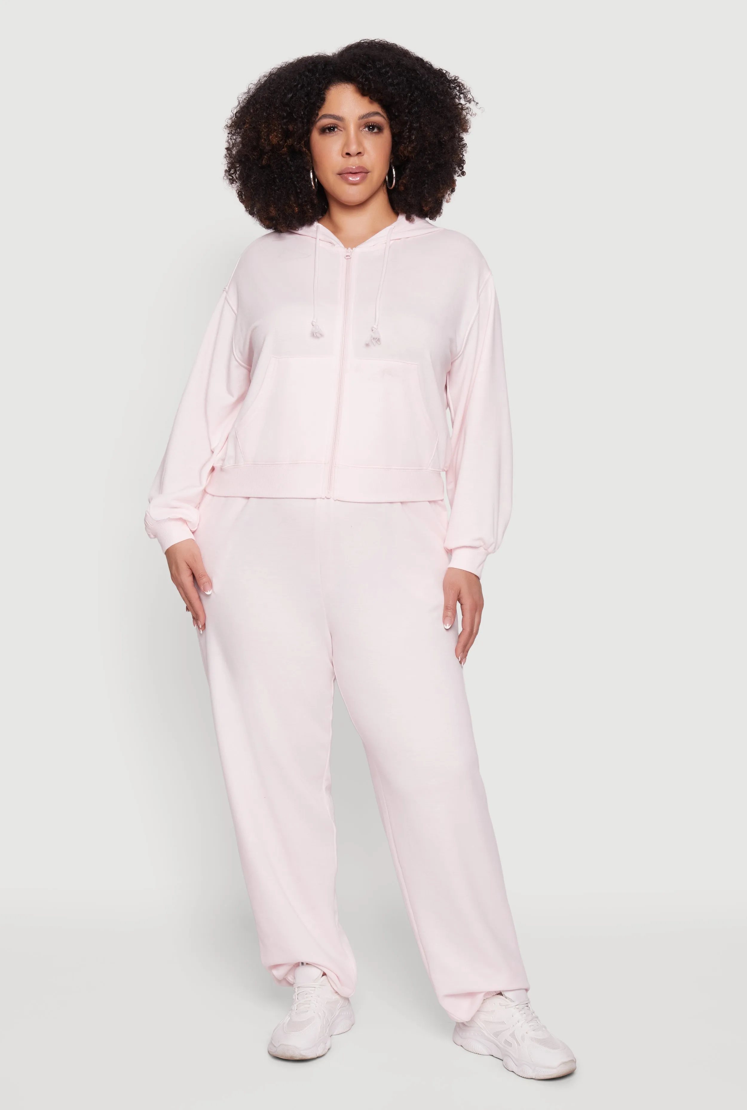 Plus Size Almost Famous Fleece Zip Front Hoodie sold by Rainbow product image thumbnail 2