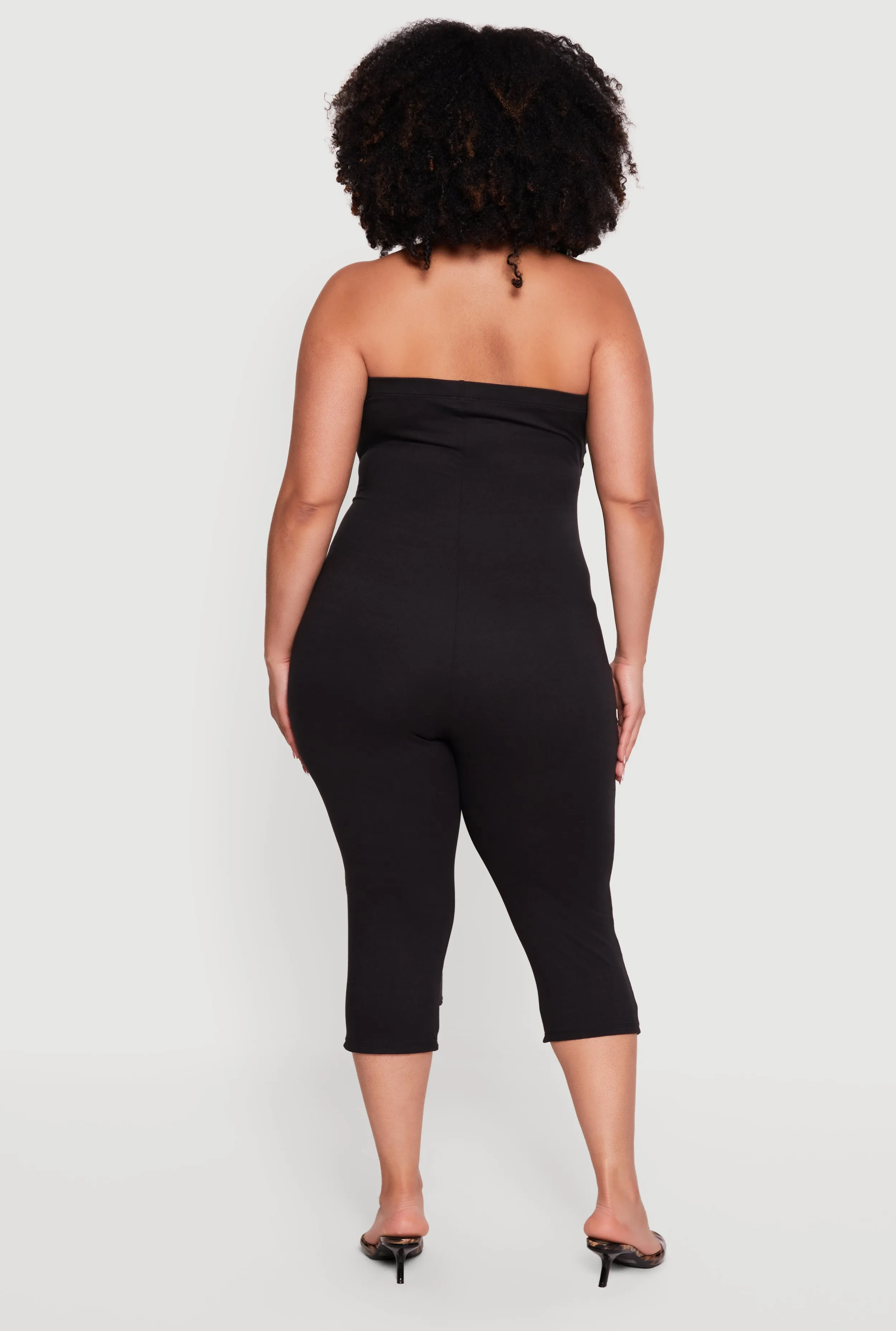 Plus Size Side Ruched Tie Front Sleeveless Jumpsuit sold by Rainbow product image thumbnail 3