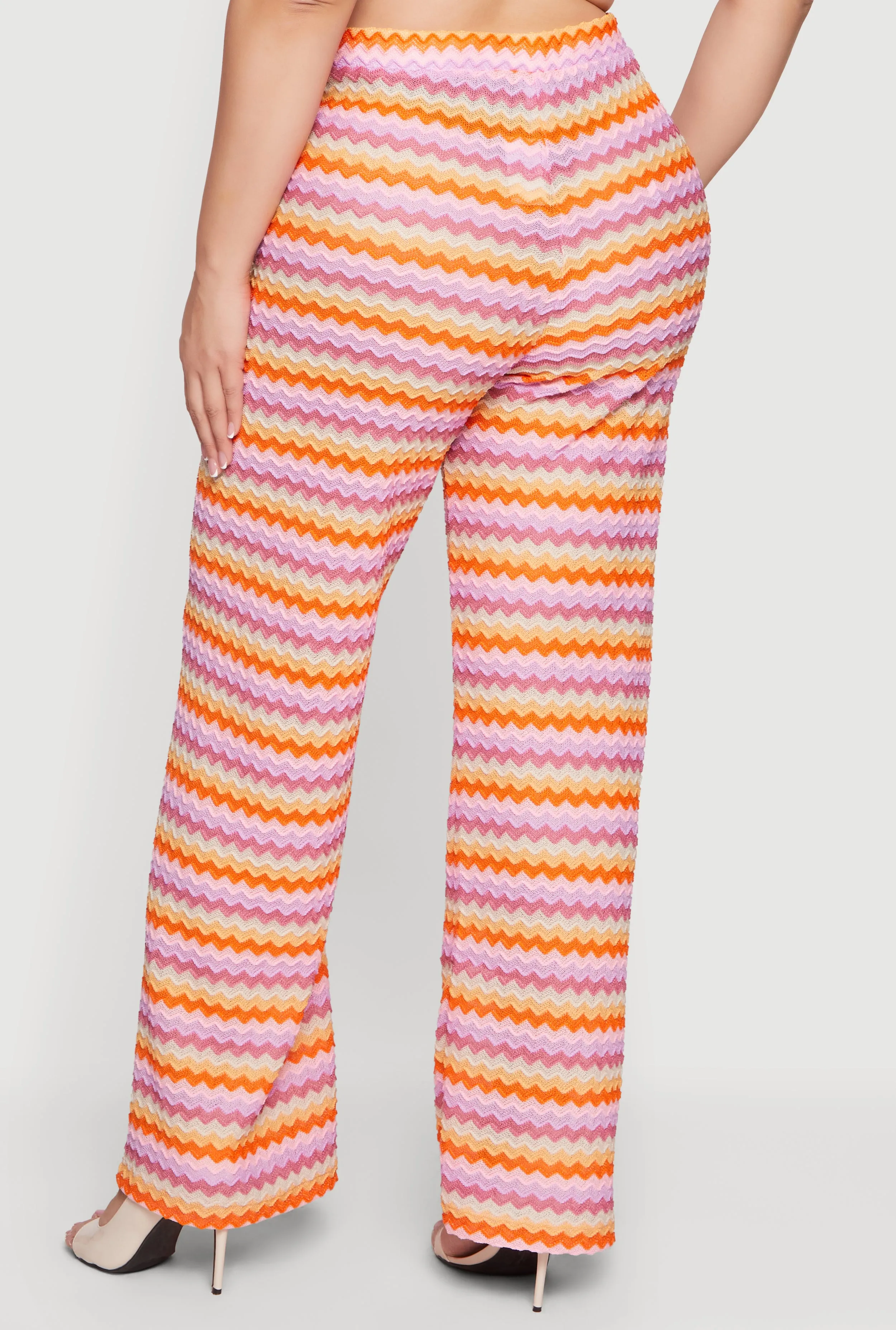 Plus Size Chevron Striped High Waisted Pull On Pants sold by Rainbow product image thumbnail 5