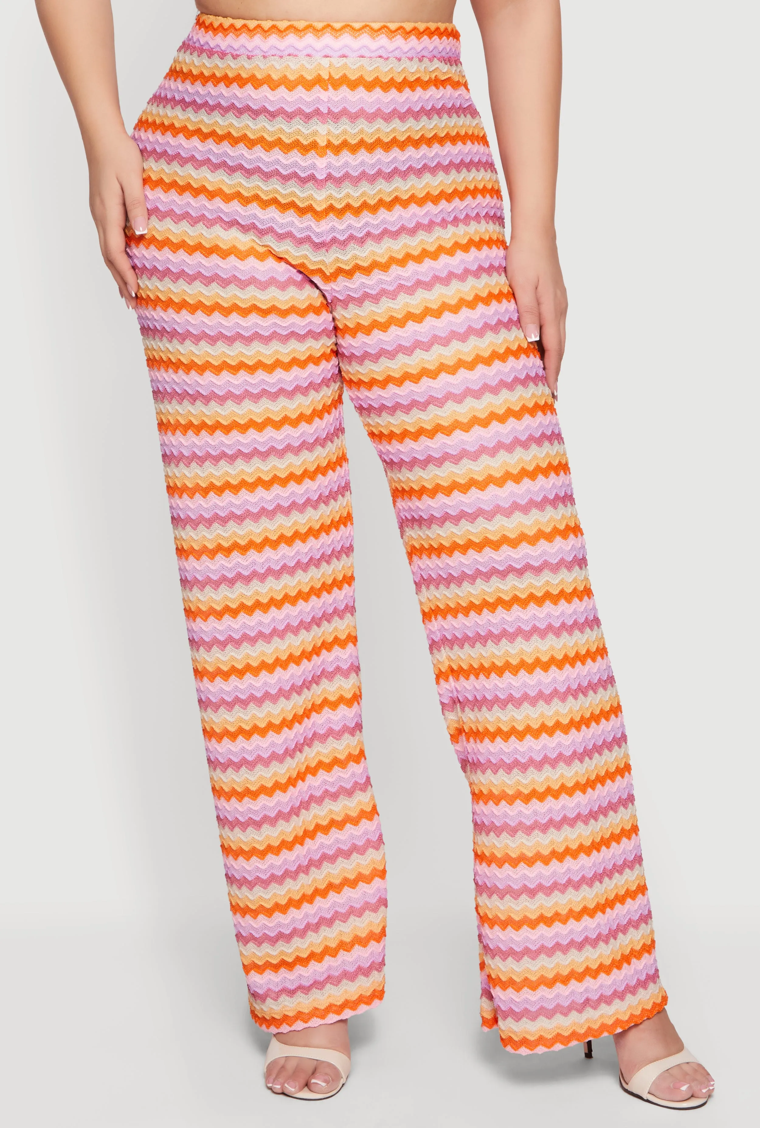 Plus Size Chevron Striped High Waisted Pull On Pants sold by Rainbow product image thumbnail 3
