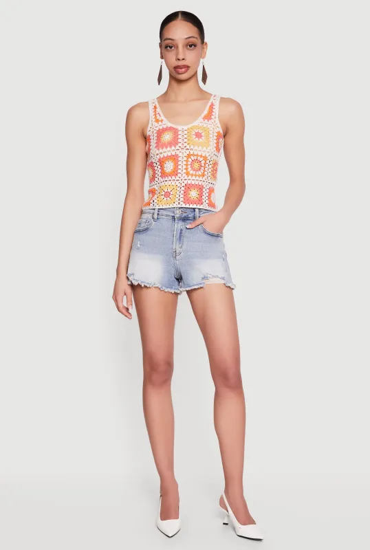 Geometric Crochet Tank Top sold by Rainbow
