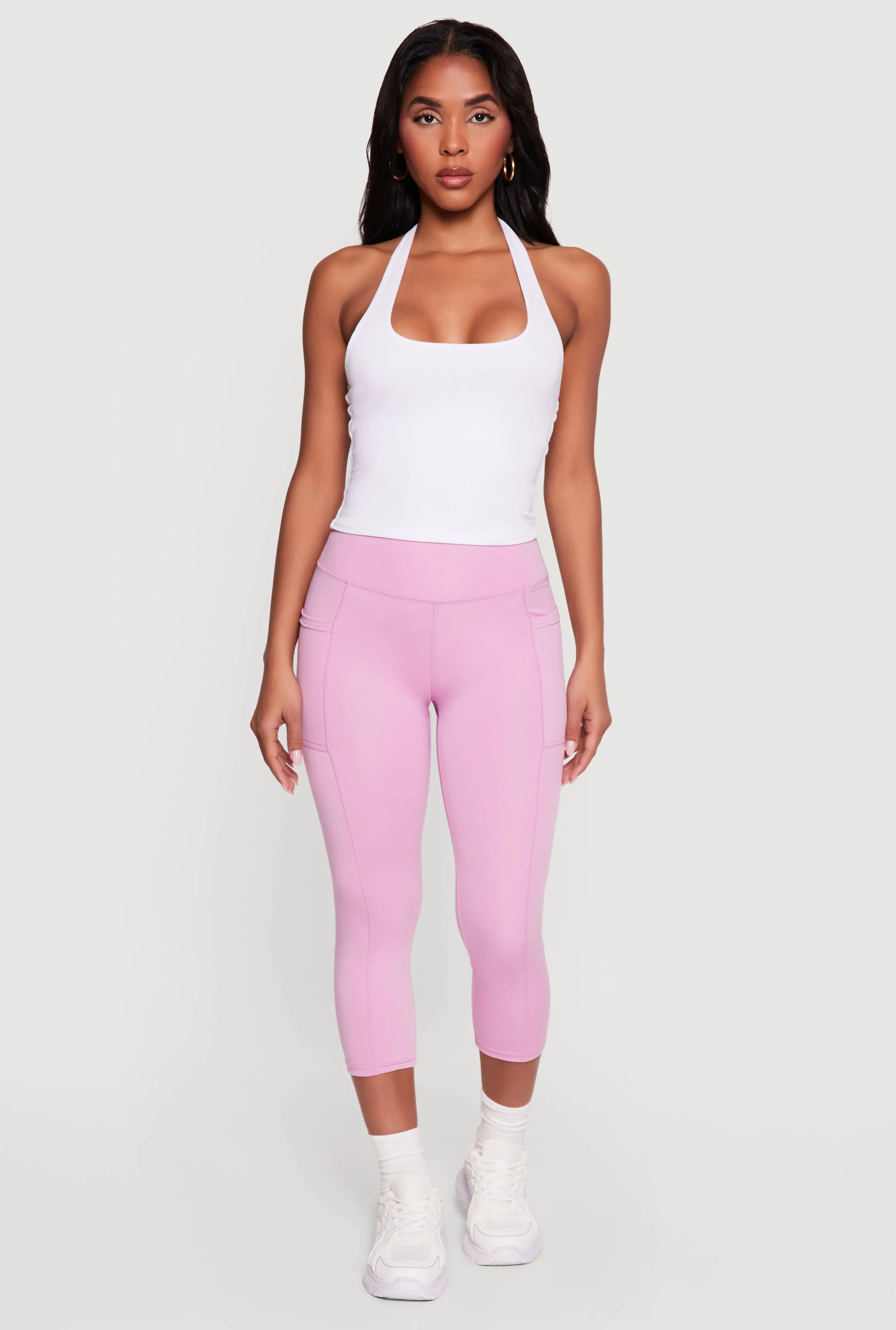 High Waisted Side Pocket Capri Leggings sold by Rainbow product image thumbnail 4