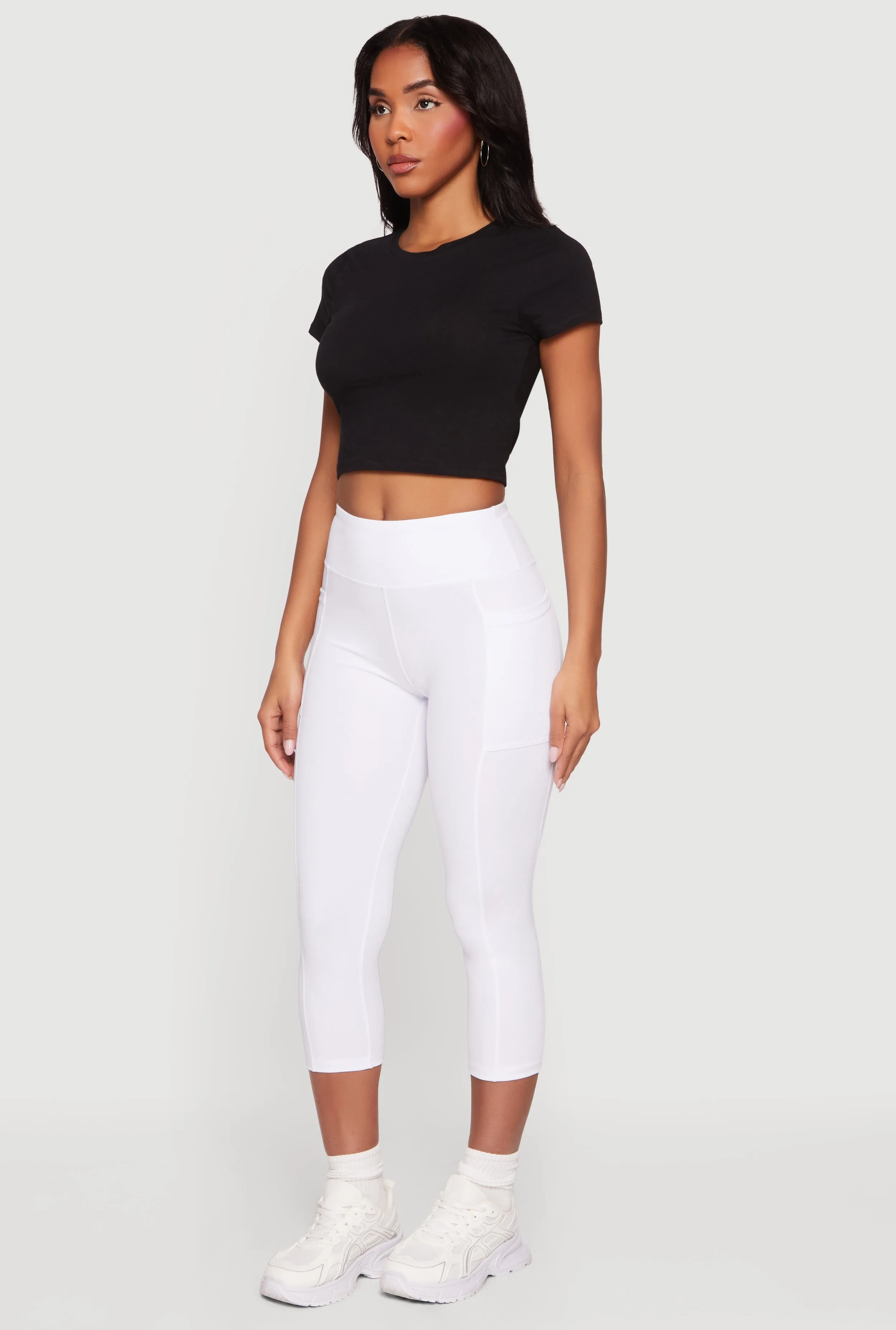 High Waisted Side Pocket Capri Leggings sold by Rainbow product image thumbnail 2