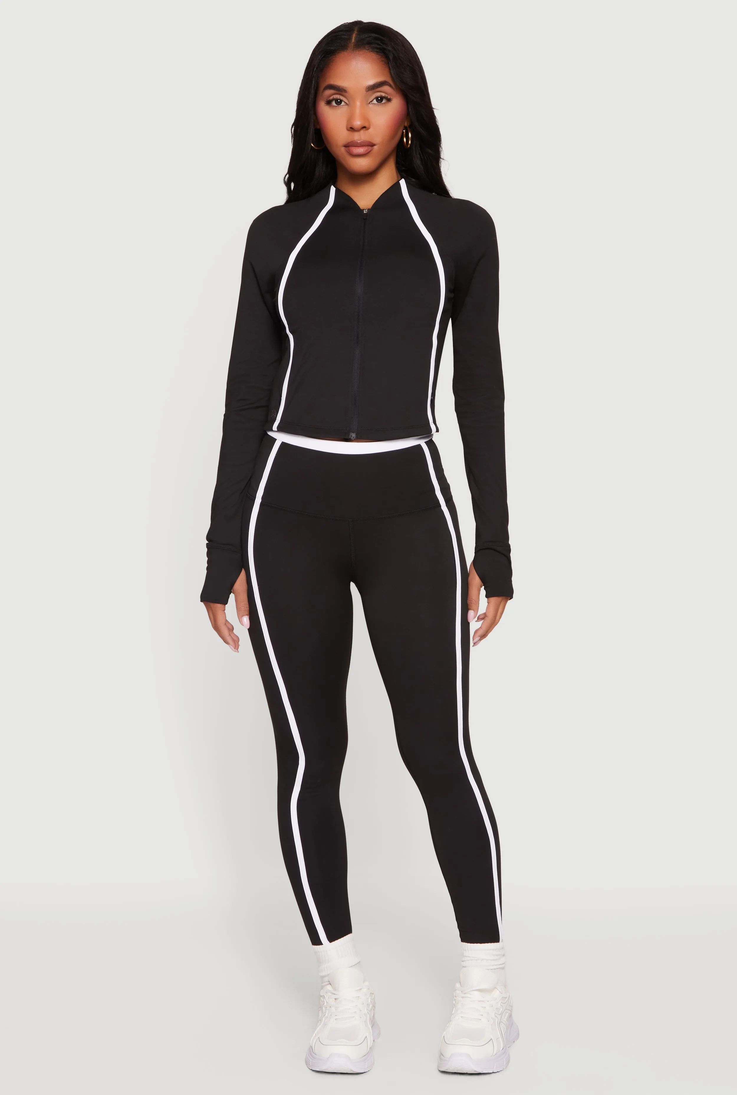 Contrast Trim Pipping Detail High Waisted Leggings sold by Rainbow product image thumbnail 2