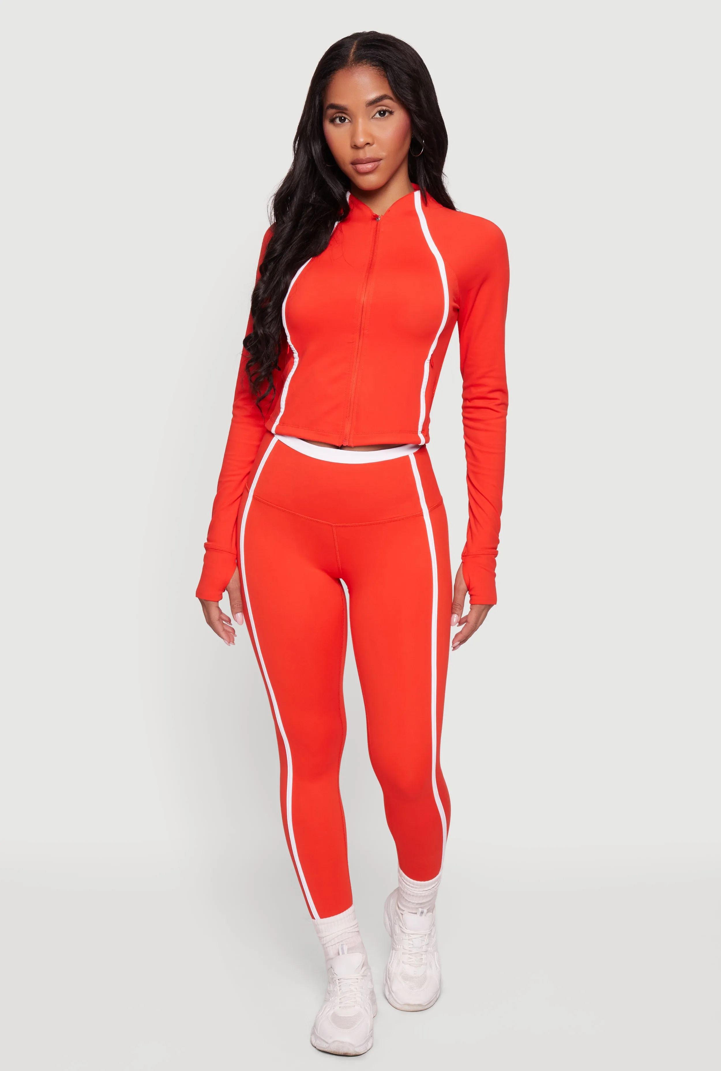 Contrast Trim Pipping Detail High Waisted Leggings sold by Rainbow product image thumbnail 4