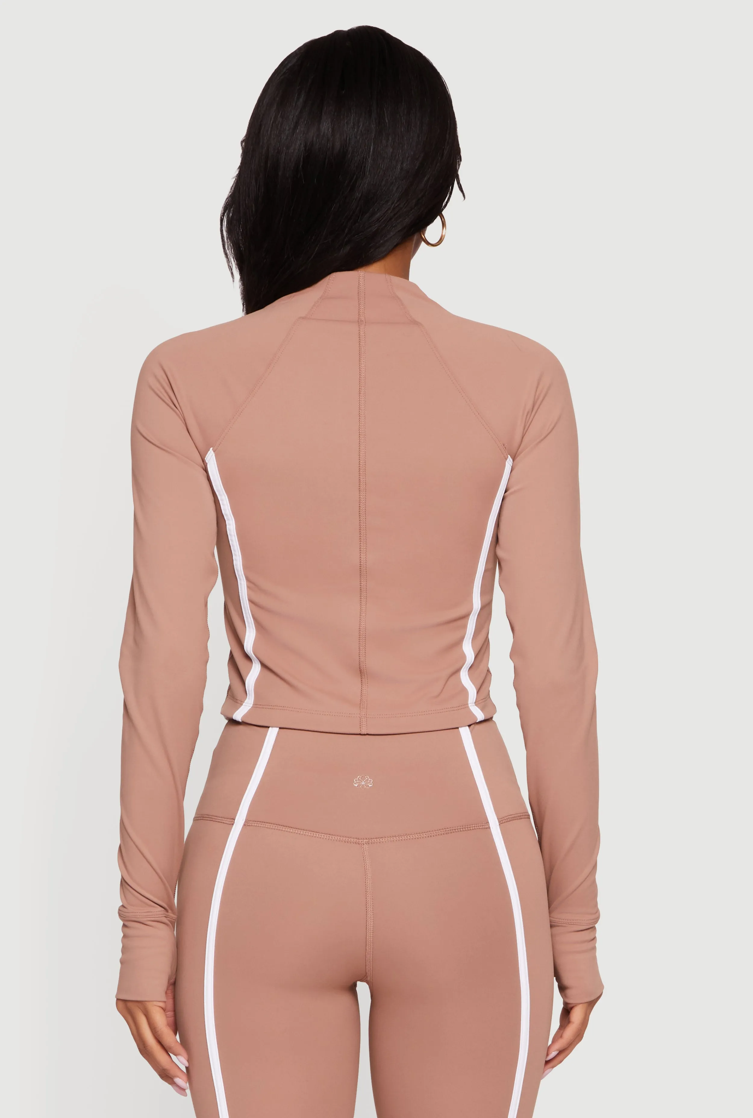 Contrast Trim Zip Front Mock Neck Track Jacket sold by Rainbow product image thumbnail 5