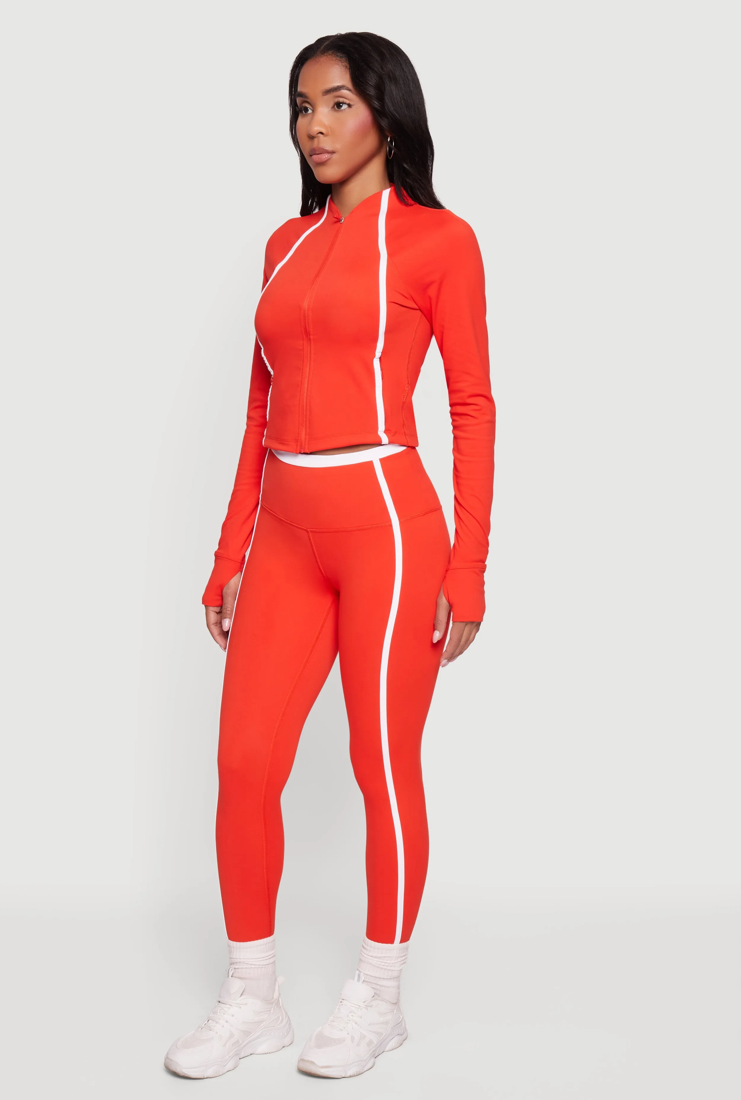 Contrast Trim Pipping Detail High Waisted Leggings sold by Rainbow product image thumbnail 2