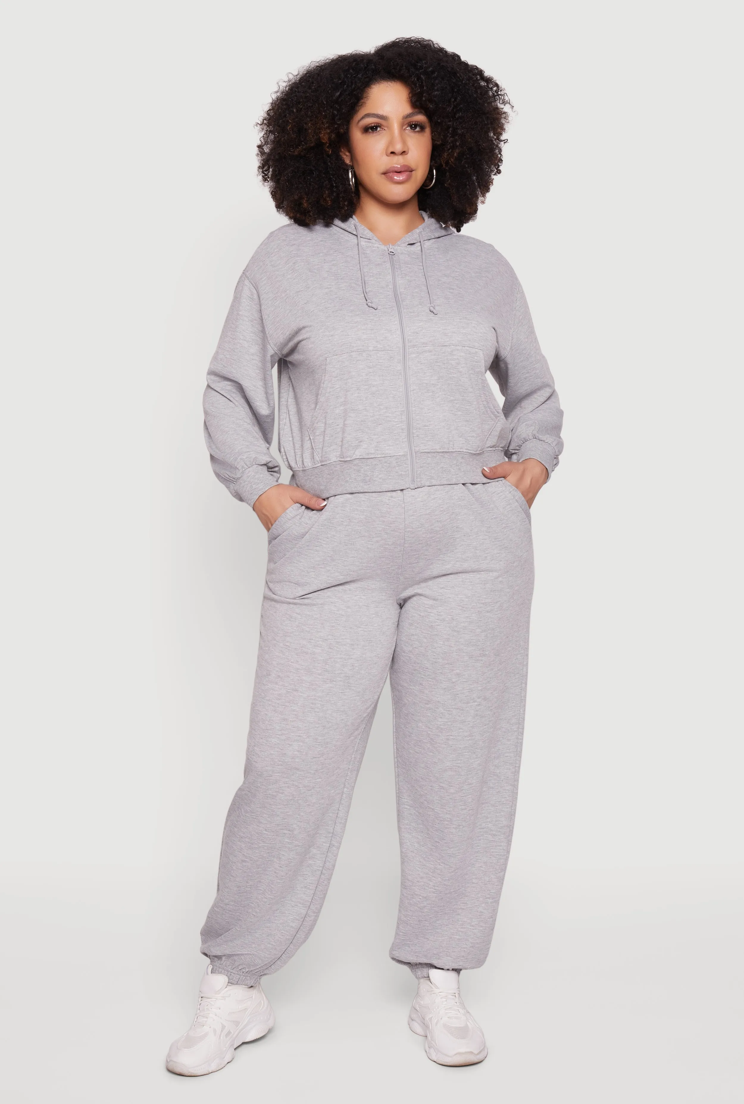 Plus Size Almost Famous Fleece Zip Front Hoodie sold by Rainbow product image thumbnail 2