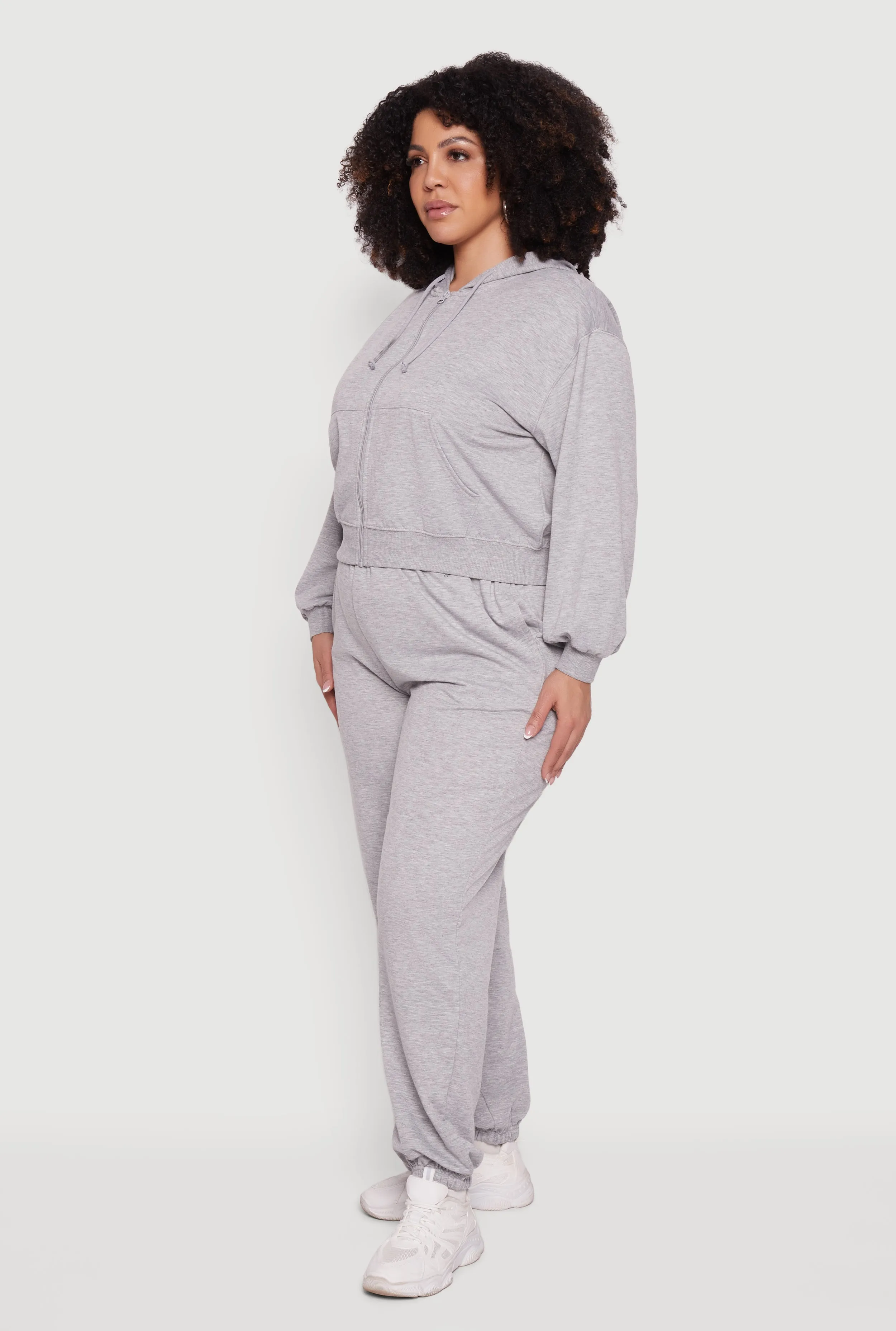 Plus Size Almost Famous Fleece Zip Front Hoodie sold by Rainbow product image thumbnail 3