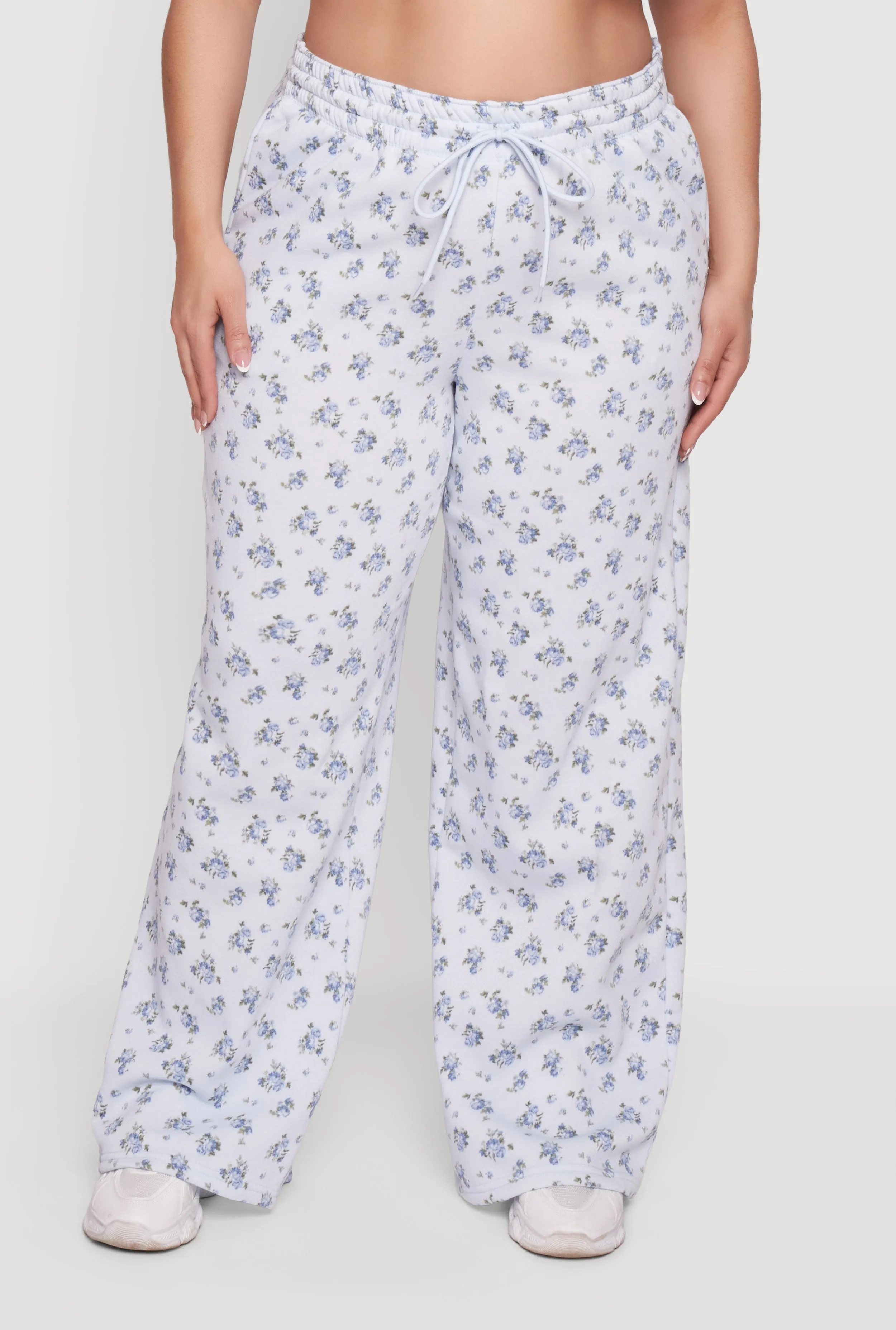 Plus Size Ditsy Floral Print High Waisted Sweatpants sold by Rainbow product image thumbnail 3