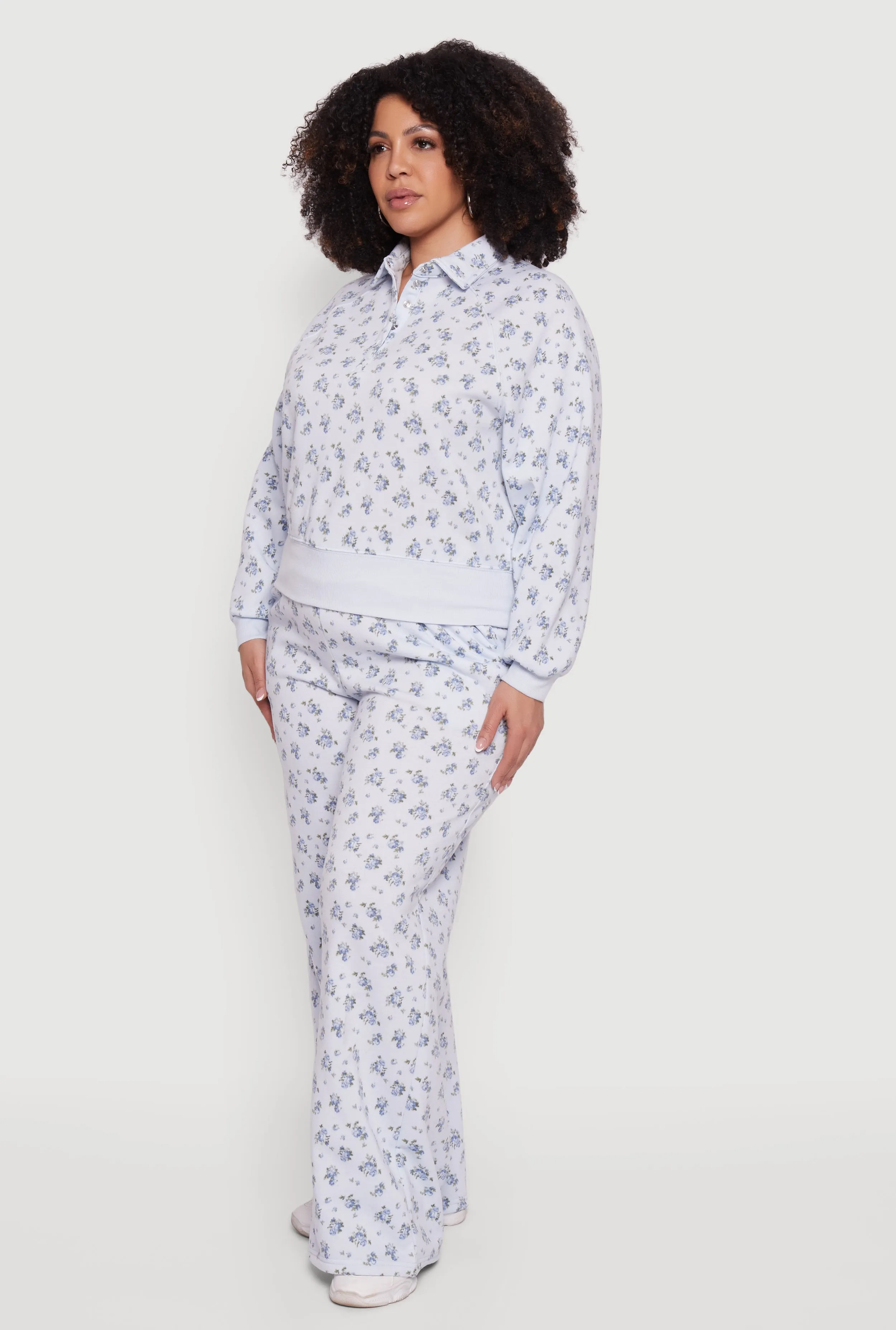 Plus Size Ditsy Floral Print High Waisted Sweatpants sold by Rainbow product image thumbnail 2