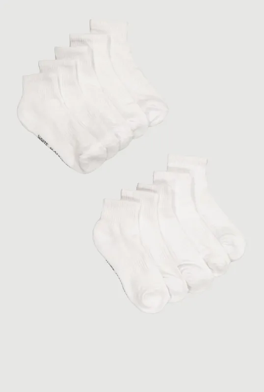 Performance Quarter Socks 10 Pack Size 4-10 sold by Rainbow