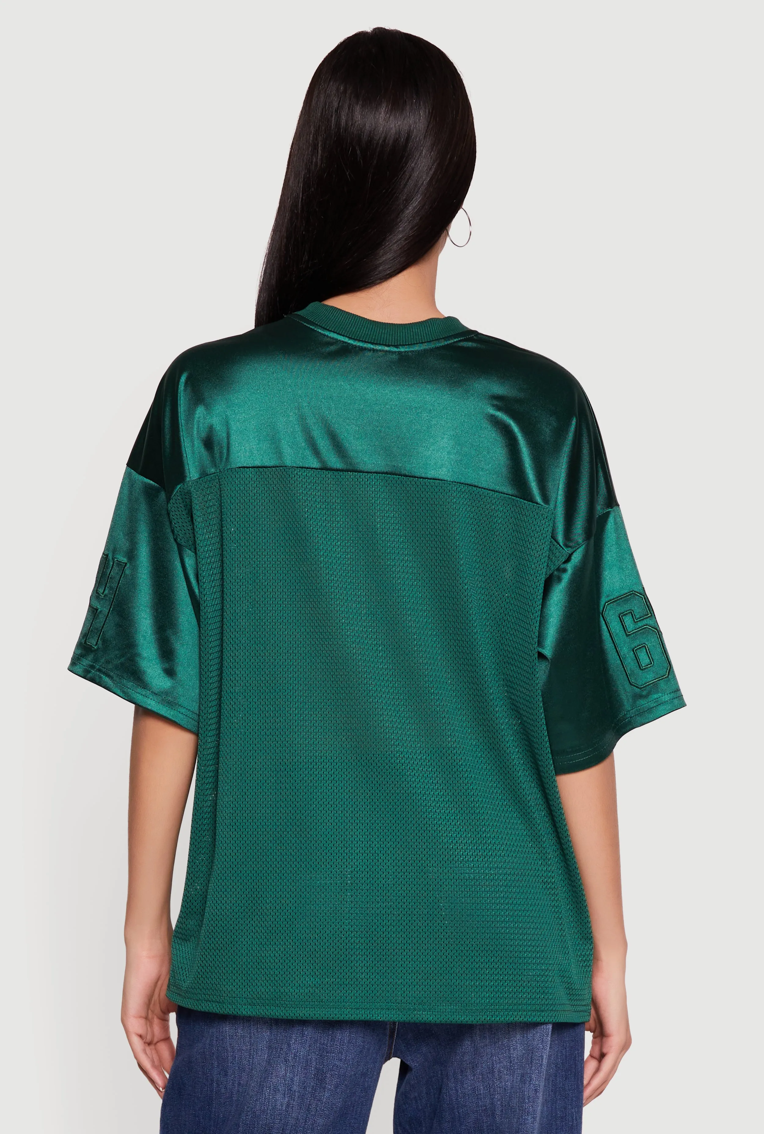 Satin Embroidered Patch Graphic Football Jersey sold by Rainbow product image thumbnail 5