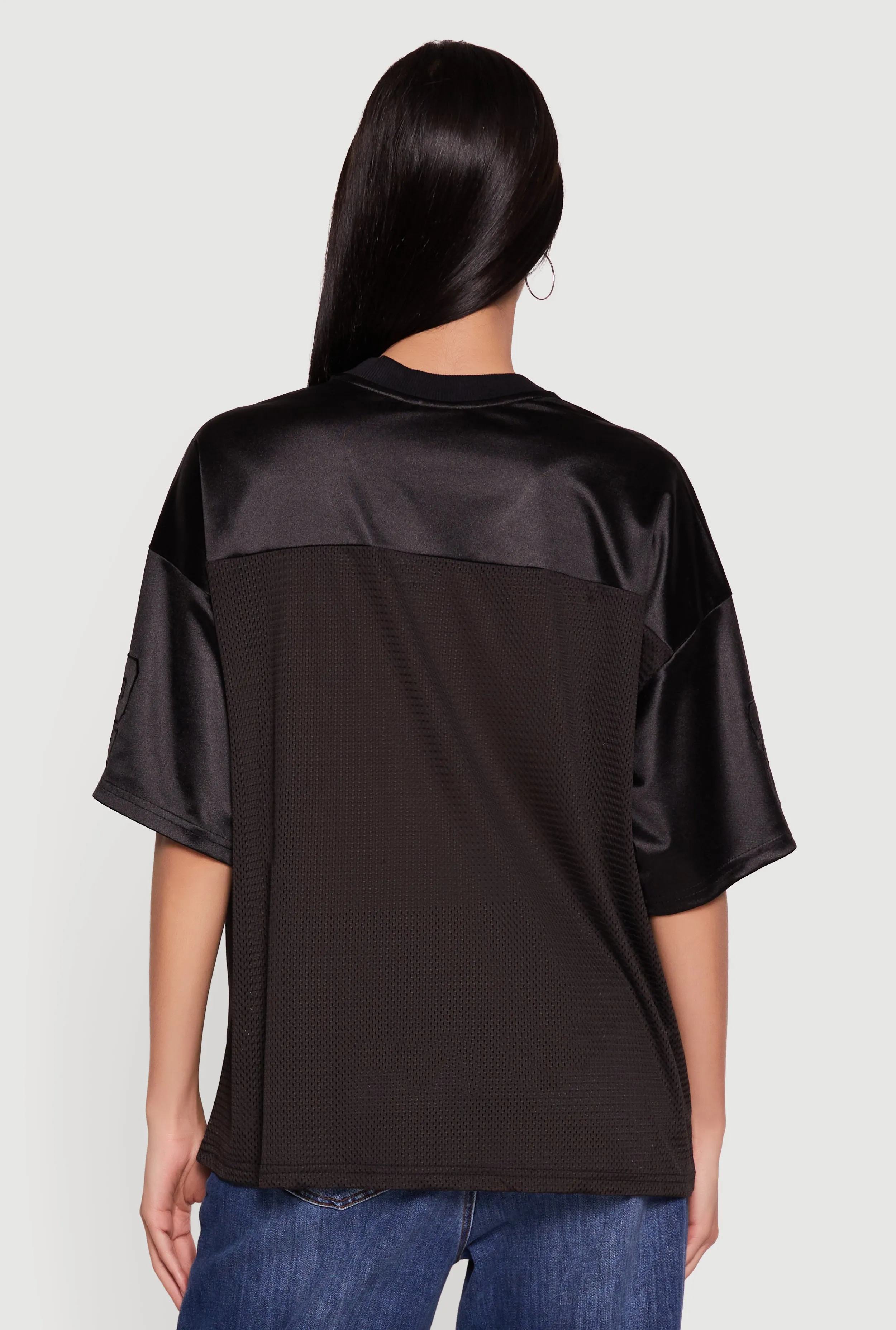 Satin Embroidered Patch Graphic Football Jersey sold by Rainbow product image thumbnail 5