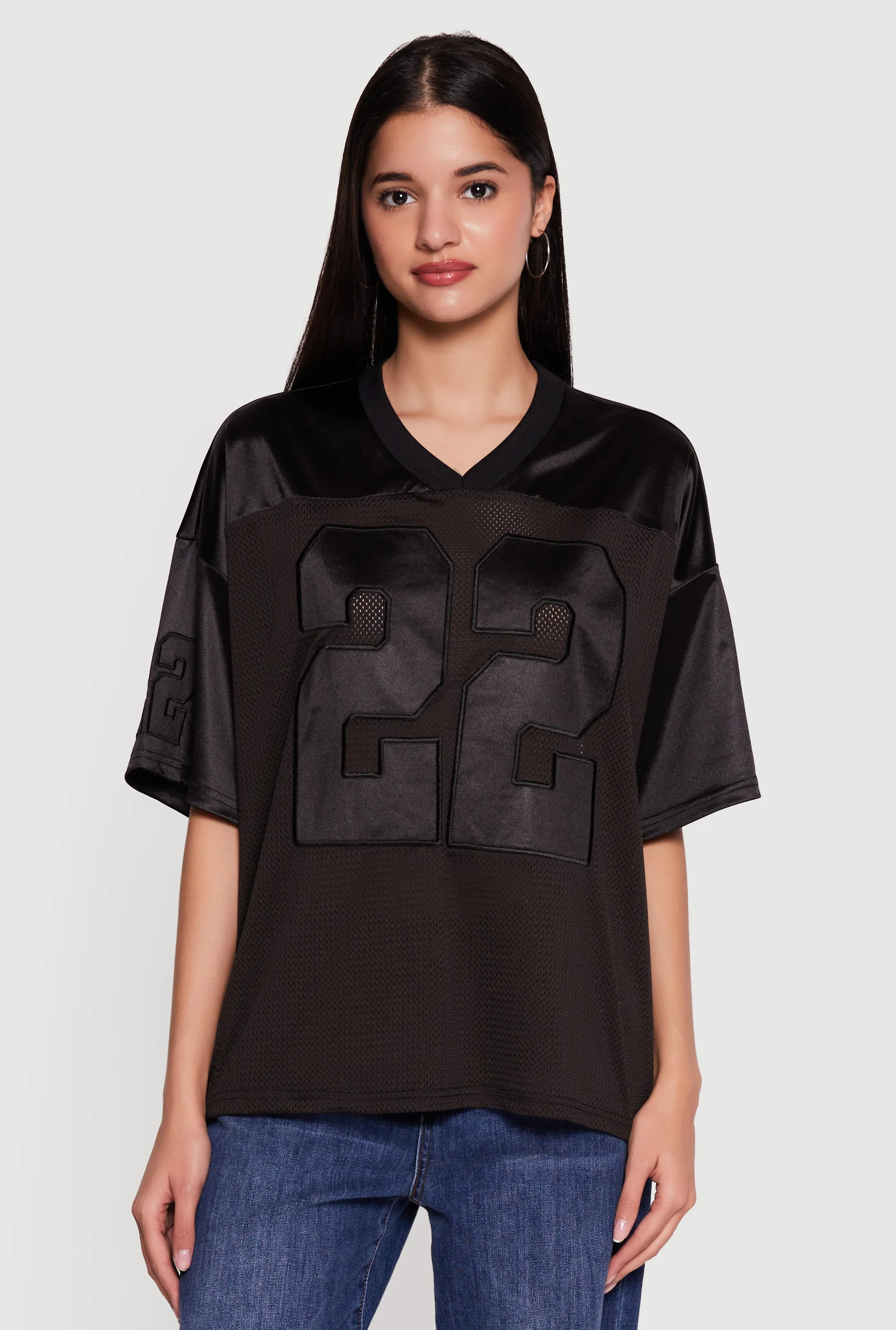 Satin Embroidered Patch Graphic Football Jersey sold by Rainbow product image thumbnail 2